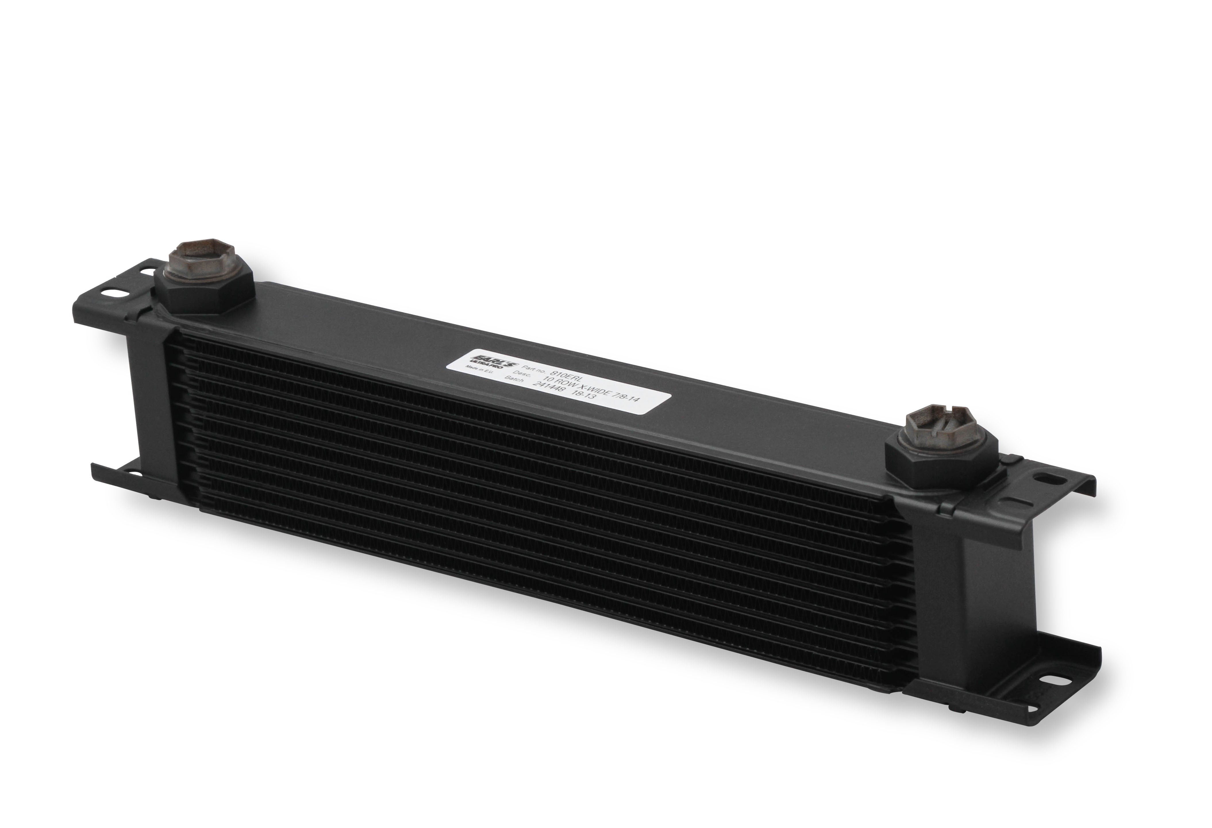 Earl's UltrPro Oil Cooler - Black,10 Rows,Extra-Wide,10 O-Ring Boss Female Ports