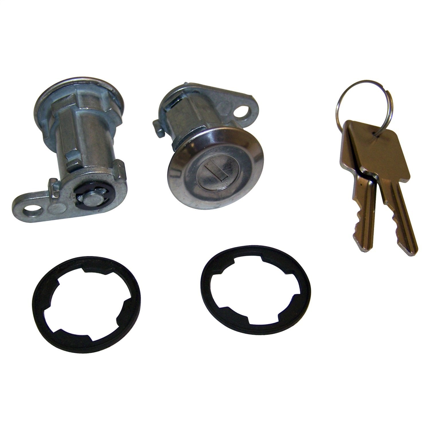 Crown Automotive Jeep Replacement 8122874K2 Door Lock Cylinder Kit; 2 Cylinders; w/Keys; Chrome; Crown Automotive Jeep Replacement 8122874K2