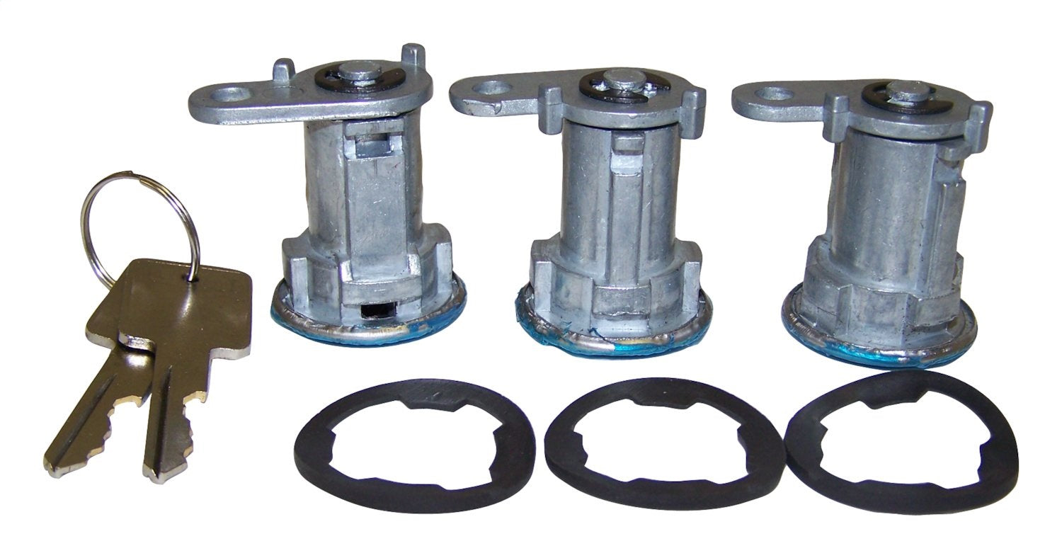Crown Automotive Jeep Replacement 8122874K3 Door Lock Cylinder Kit; Incl. 3 Cylinders; 3 Keys; Crown Automotive Jeep Replacement 8122874K3