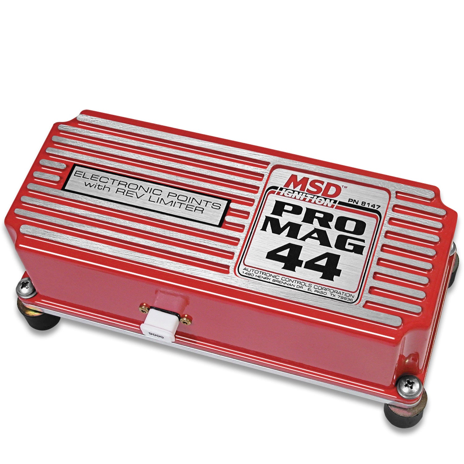 MSD 8147 Pro Mag Electronic Points Box; 44 Amp; Rev Limiter; Red; MSD 8147