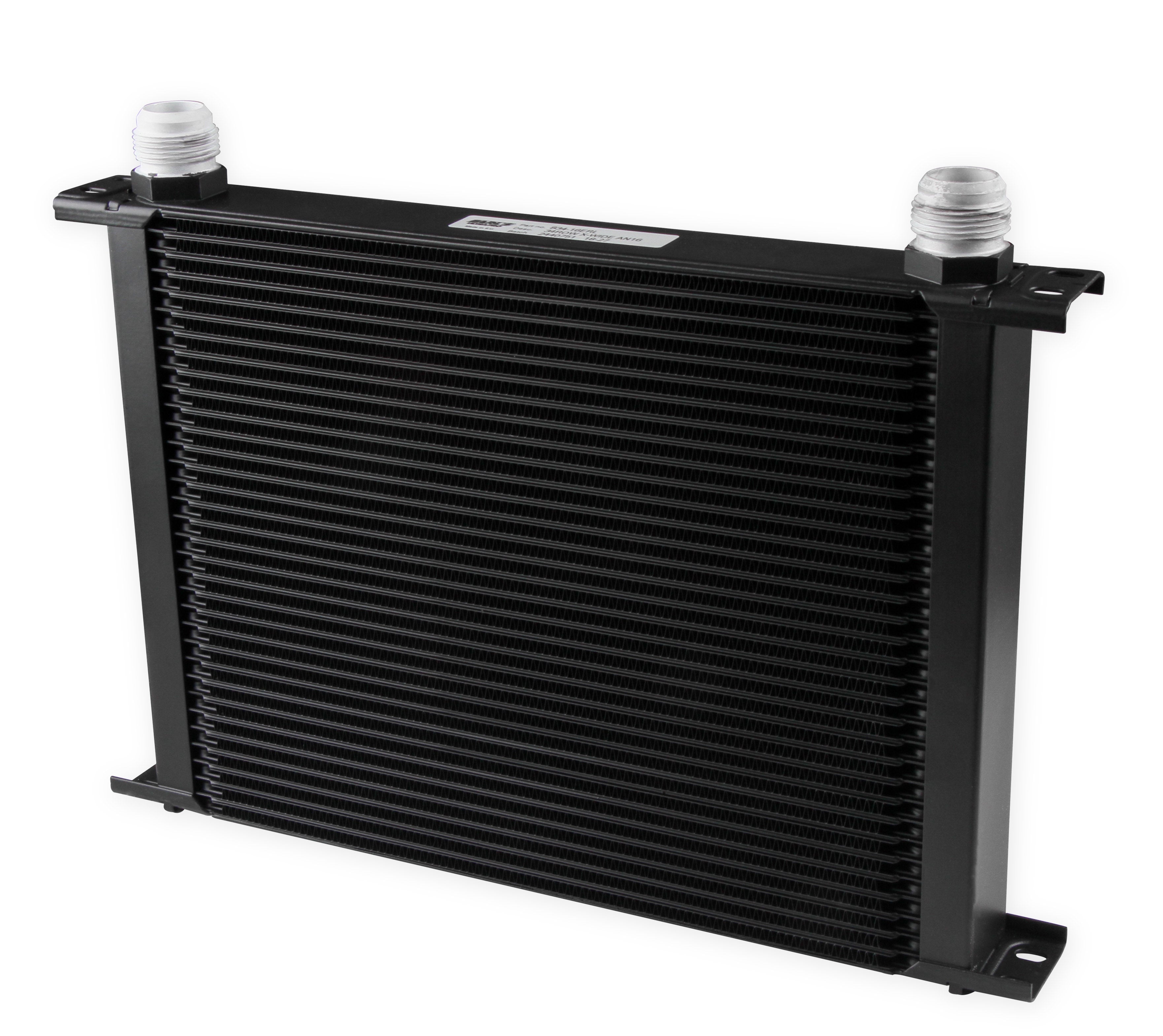 Earl's UltraPro Oil Cooler - Black, 34 Rows ,Extra-Wide ,16 AN Male Flare Ports