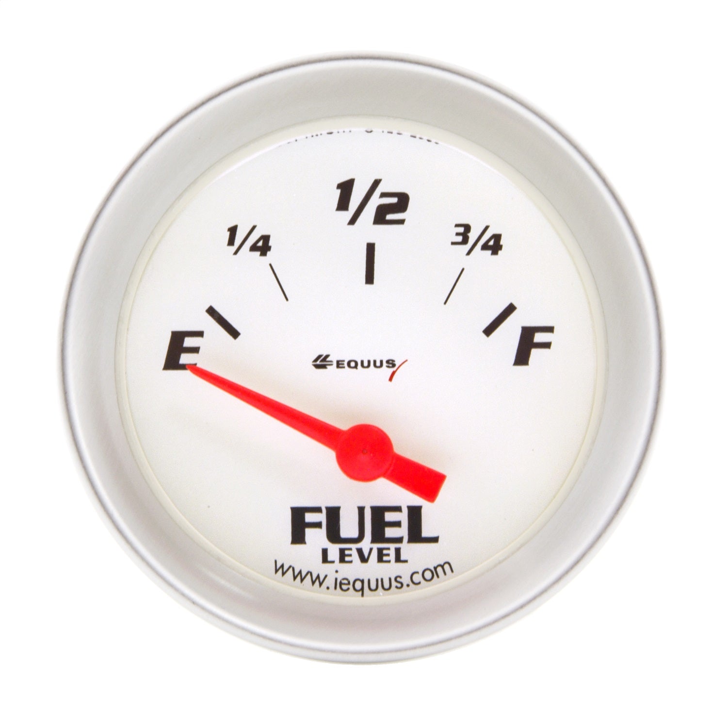 Equus E8361 GAUGE; FUEL LEVEL; 2in.; 73 O E-10 O F; 90 DEGREE SWEEP; ELEC; WHITE; SILVER 800 Equus E8361