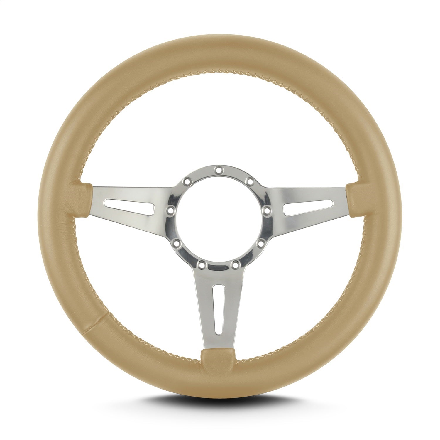 Lokar 84409 Lecarra Mark 4 Elegante Steering Wheel; Tan; Polished Spokes; 14 in. Thick Grip; Lokar 84409