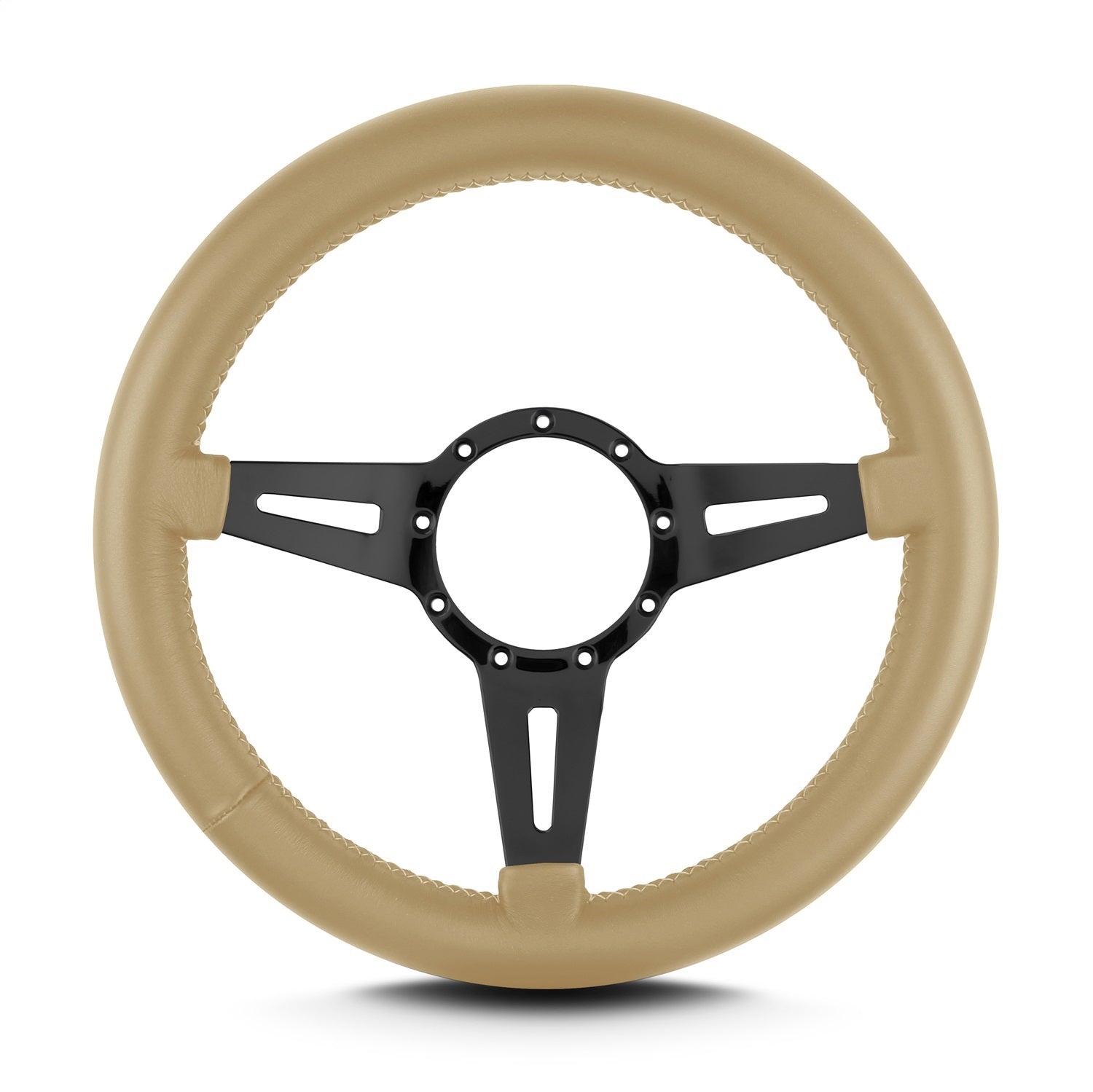 Lokar 84509 Lecarra Mark 4 Elegante Steering Wheel; Tan; Black Spokes; 14 in. Thick Grip; Lokar 84509