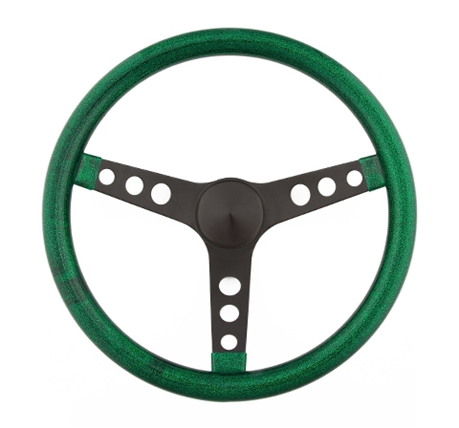 Grant 8452 Metal Flake Wheel; 13.5 in. Diameter; Green; 3-Spoke Design; Black Spokes; Grant 8452
