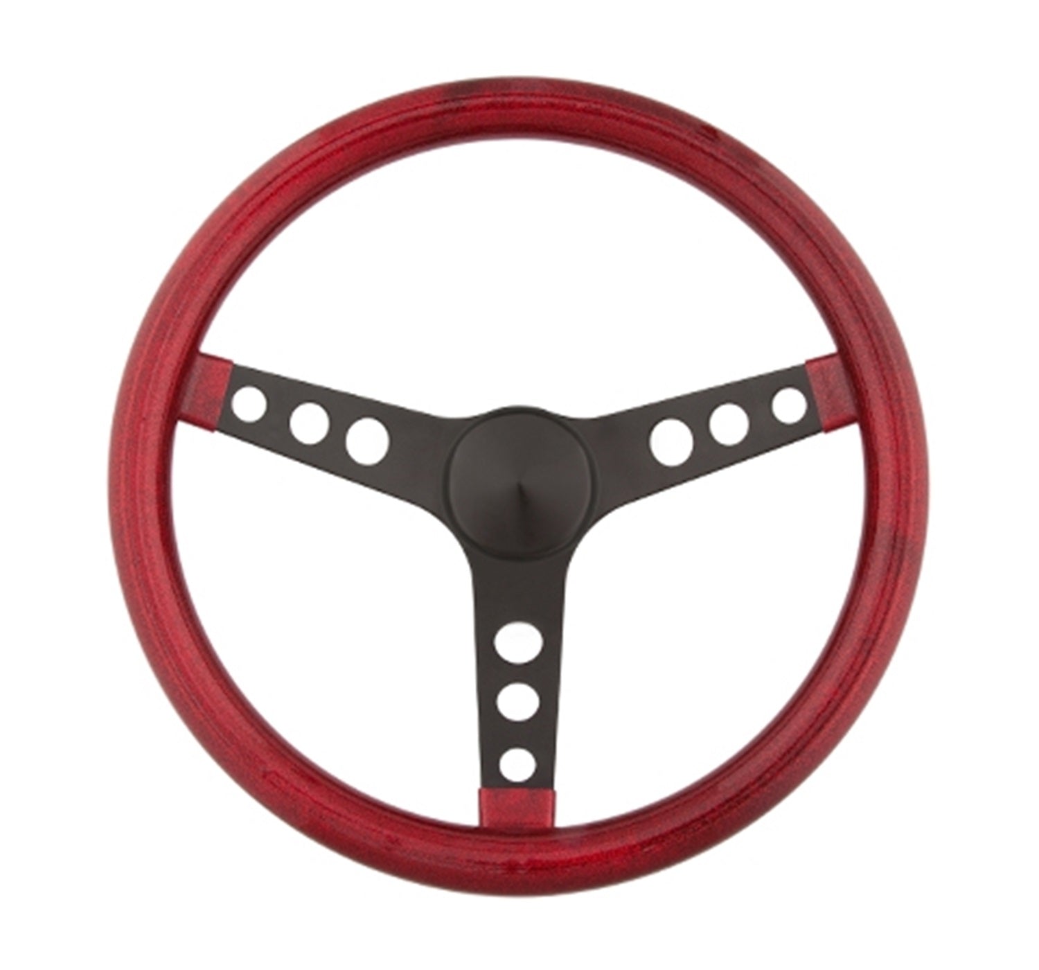 Grant 8455 Metal Flake Wheel; 13.5 in. Diameter; Red; 3-Spoke Design; Black Spokes; Grant 8455