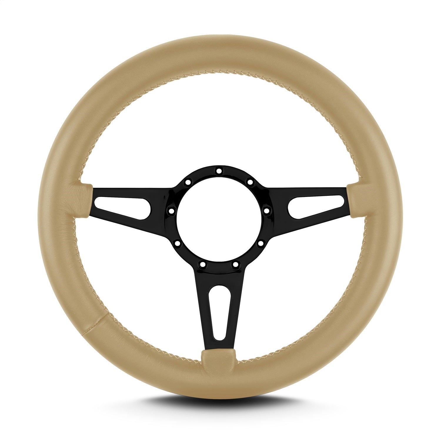 Lokar 85509 Lecarra Mark 4 Supreme Steering Wheel; Tan; Black Spokes; 14 in. Thick Grip; Lokar 85509
