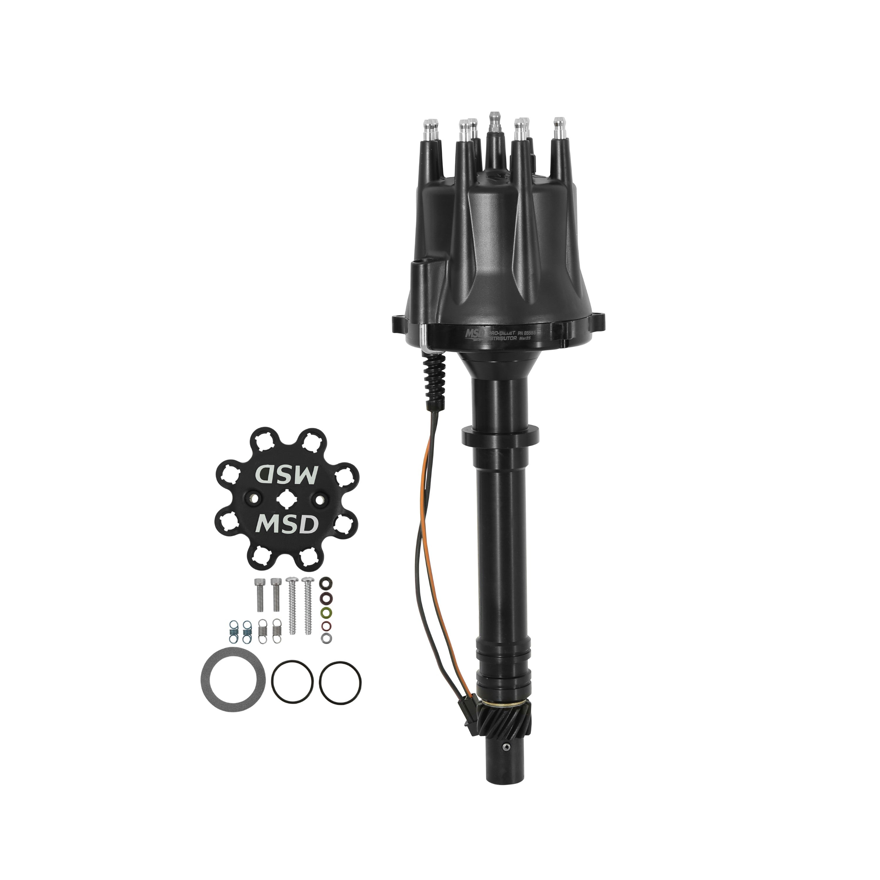 MSD 85555 Chevy Dist. V-8  Billet w/Cap & Rotor - Black MSD 85555