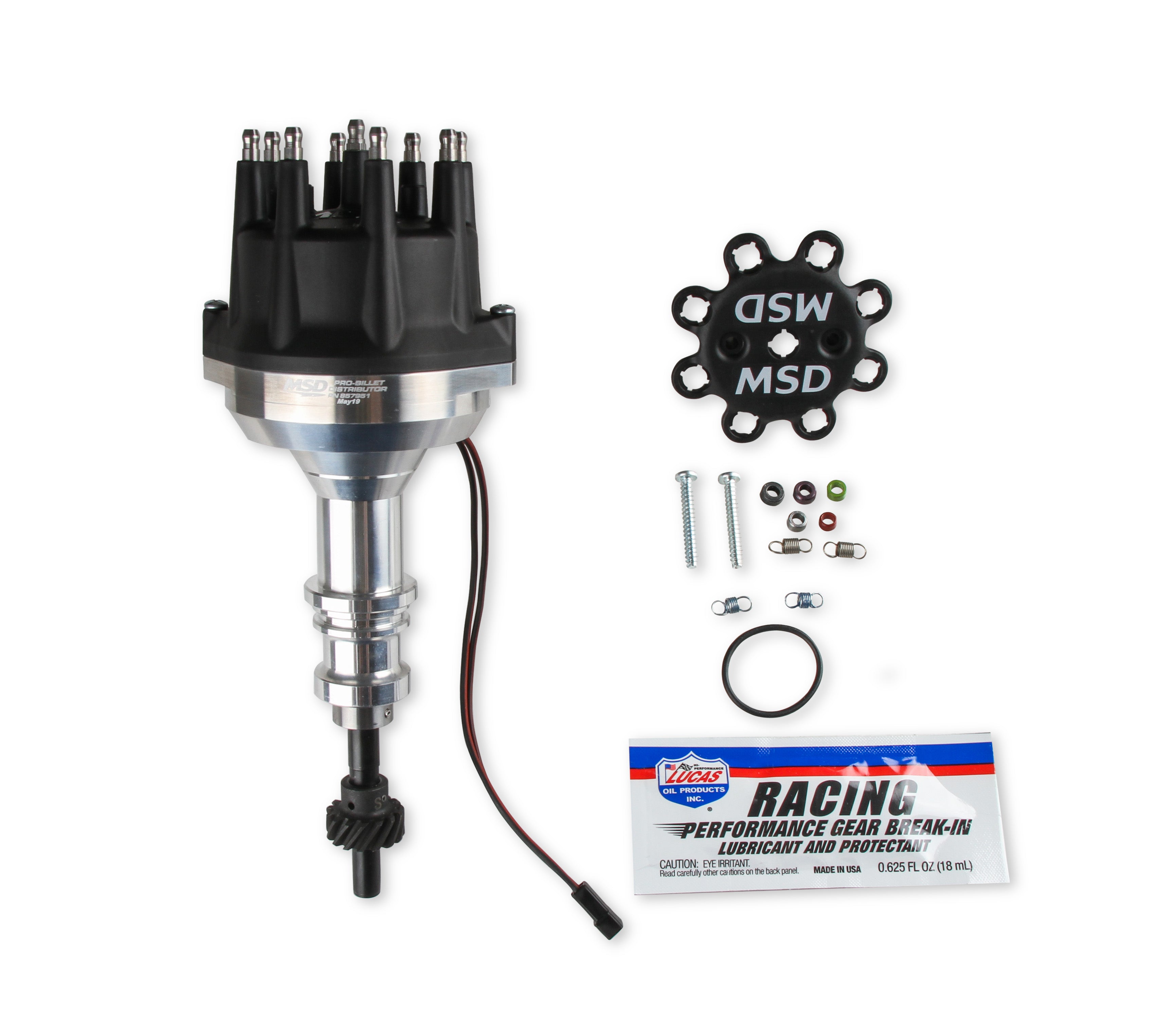 MSD 857951 SBF 302 Pro-Billet Dist w/Small Cap & Steel Gear MSD 857951
