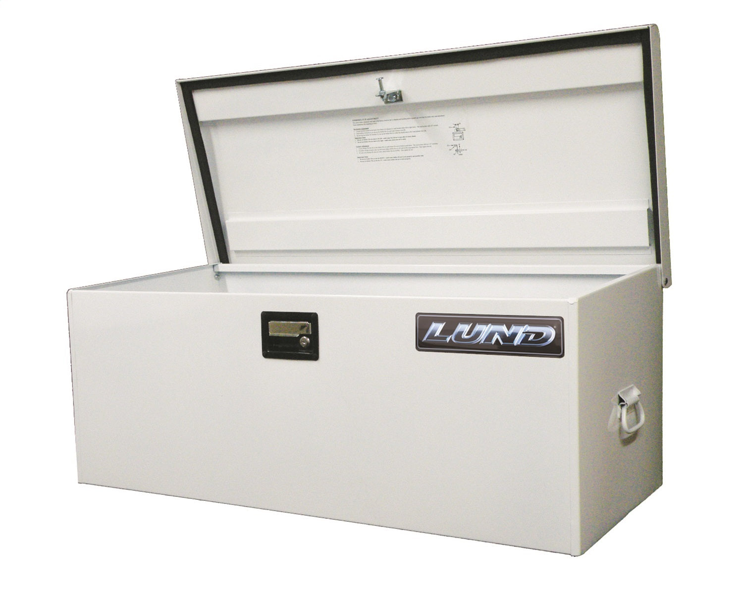 Lund 88048 Steel Job Site Storage Box/Chest; L 42.75 in. x W 18.5 in. x H 17.5 in.; White; Lund 88048