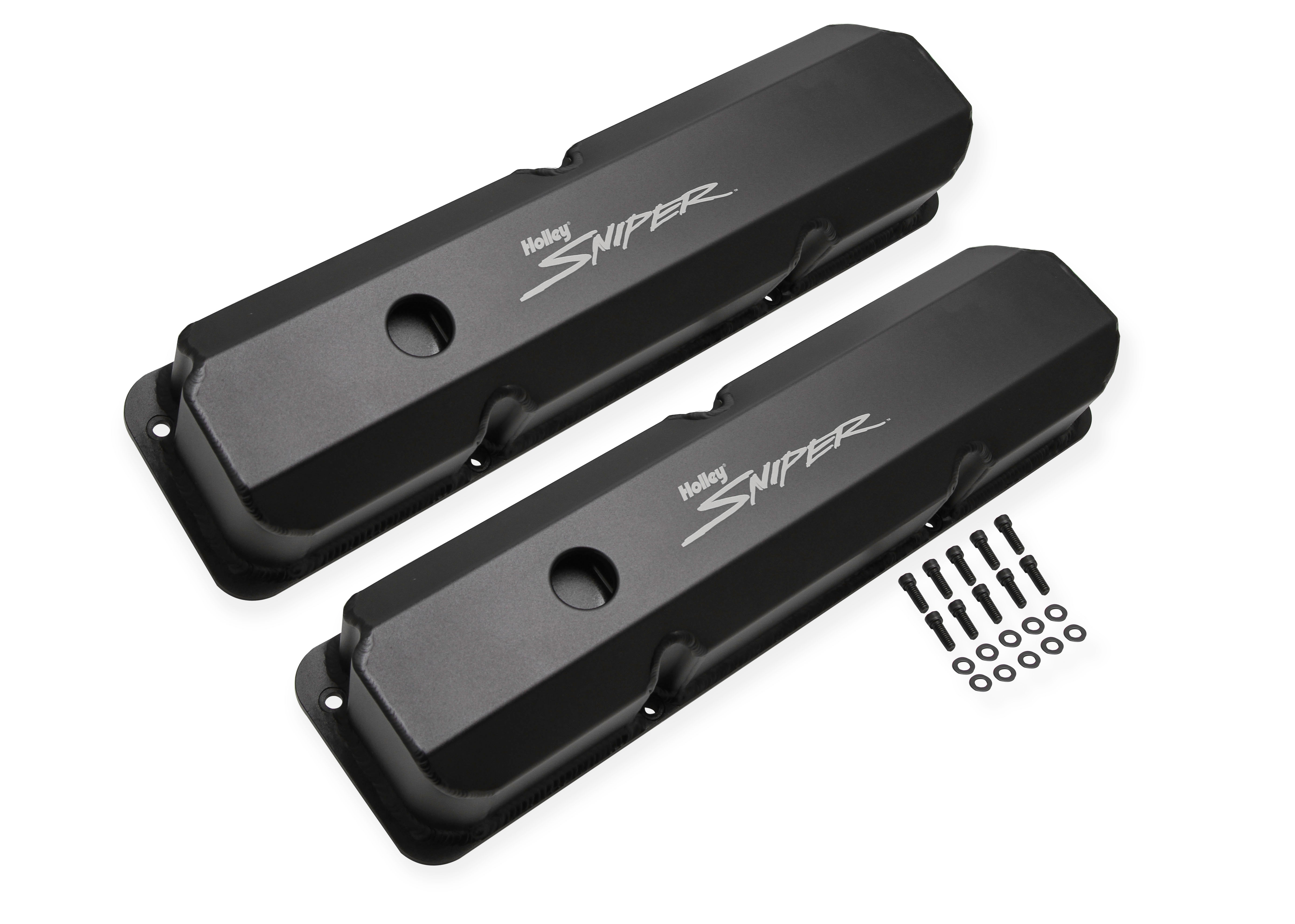 Holley Sniper EFI 890001B Sniper Valve Cover - Fabricated Aluminum - Ford FE - Tall - Black Finish Holley Sniper EFI 890001B
