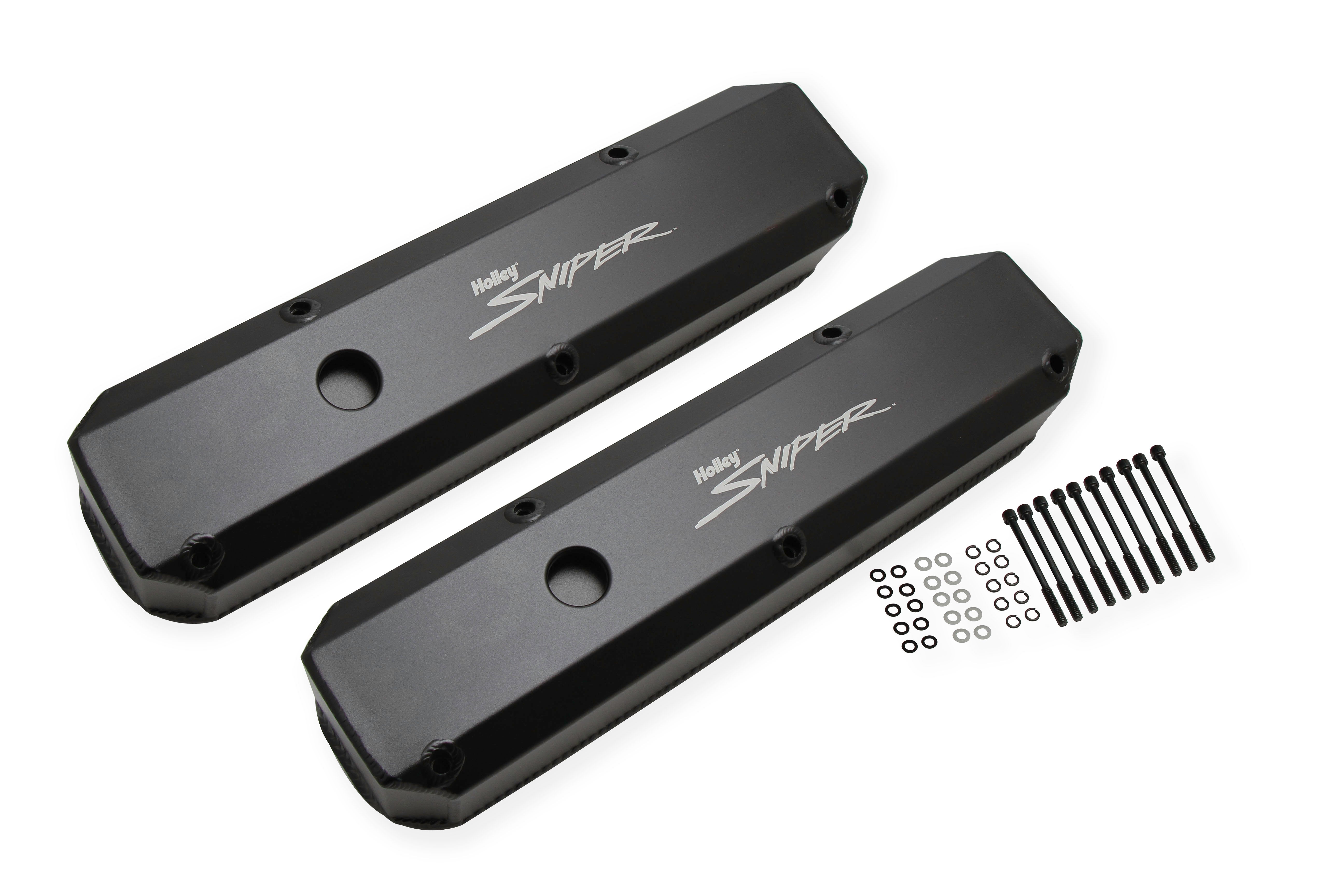 Holley Sniper EFI 890003B Sniper Valve Cover - Fabricated Aluminum - Chrysler Small Block - Black Finish Holley Sniper EFI 890003B