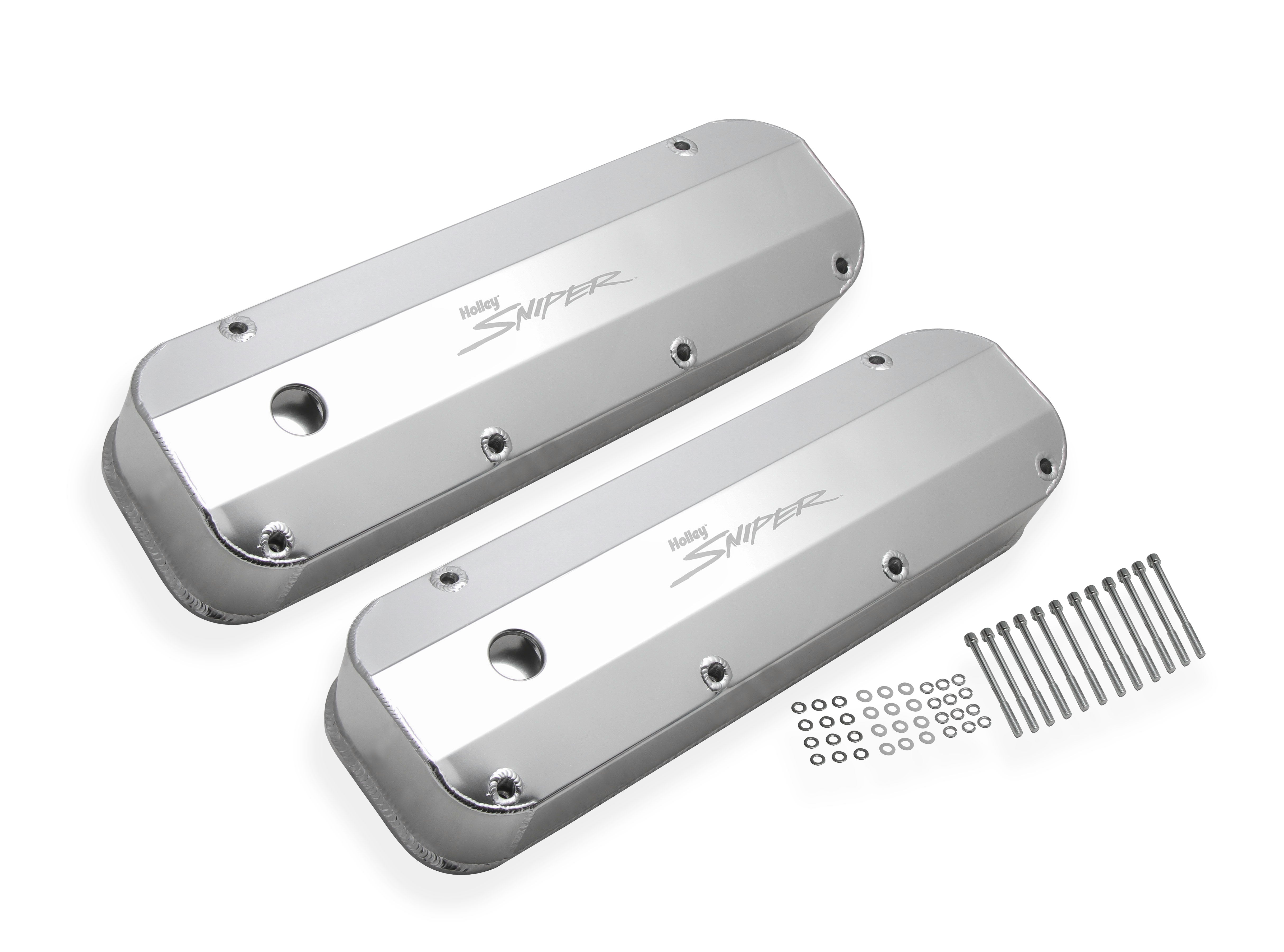 Holley Sniper EFI 890007 Sniper Valve Cover - Fabricated Aluminum - Ford Big Block - Natural Anodized Holley Sniper EFI 890007
