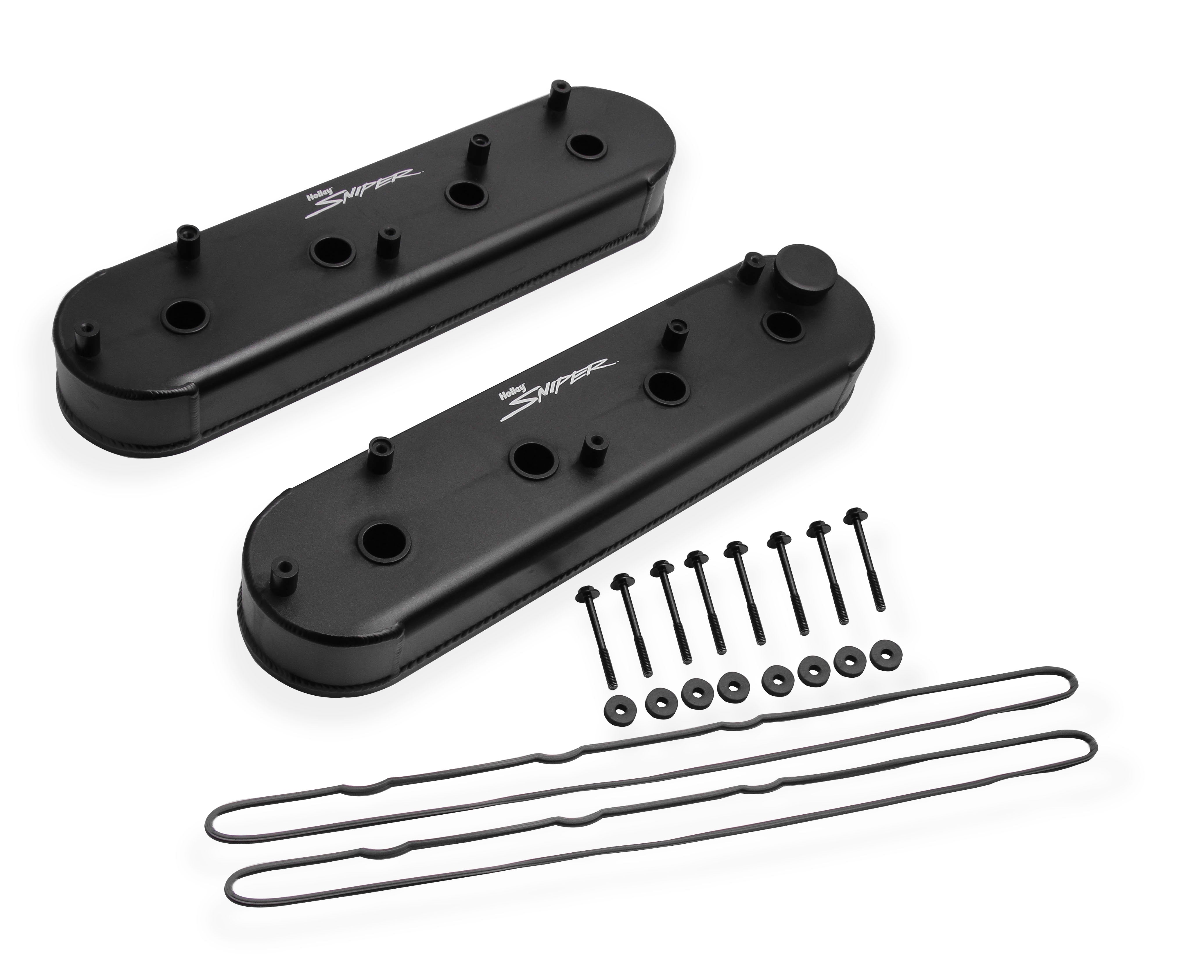 Holley Sniper EFI 890014B Sniper Valve Cover - Fabricated Aluminum - GM LS Engines - Satin Black Holley Sniper EFI 890014B