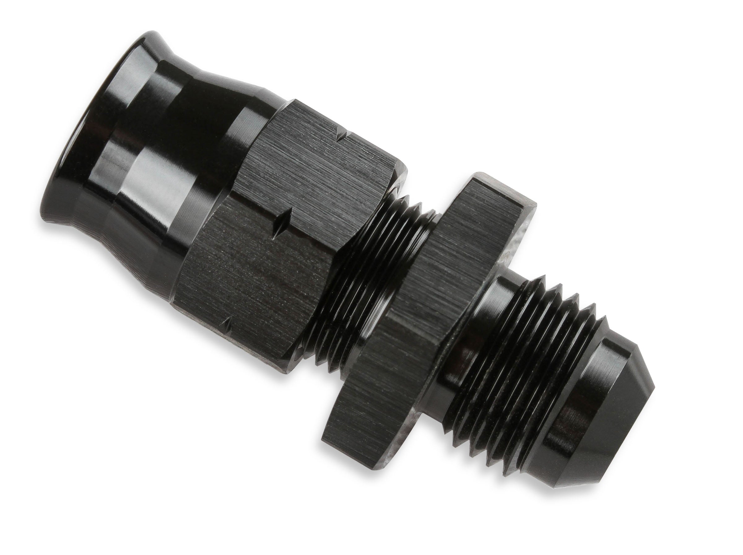 Mr. Gasket Aluminum Tube Adapter -6 AN Male AN To 5/16 Inch Tubing Black