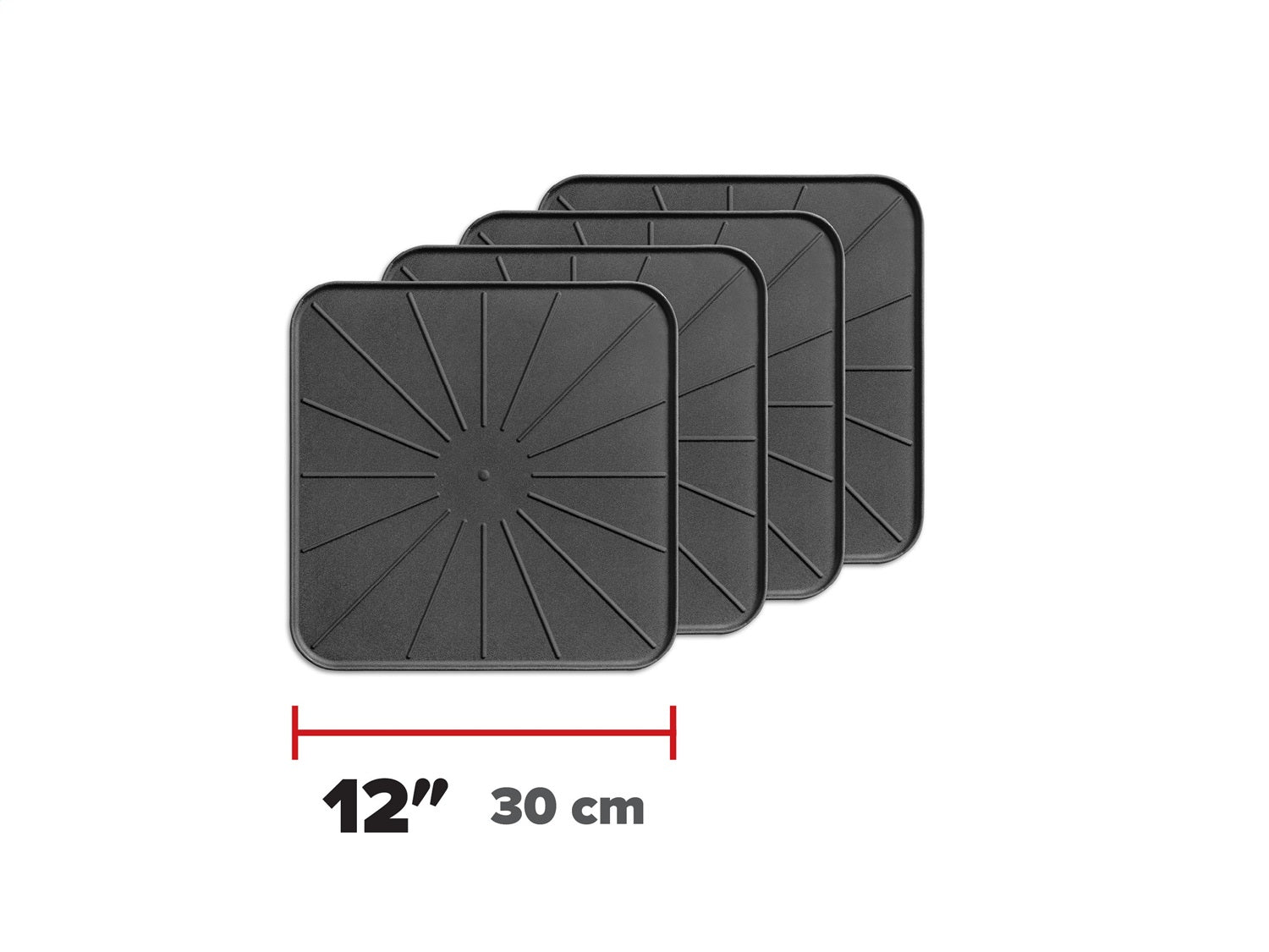 Weathertech 8A12SQCSTBK Home Surface Protector; Black; 12 in. Square; Set of 4; Weathertech 8A12SQCSTBK