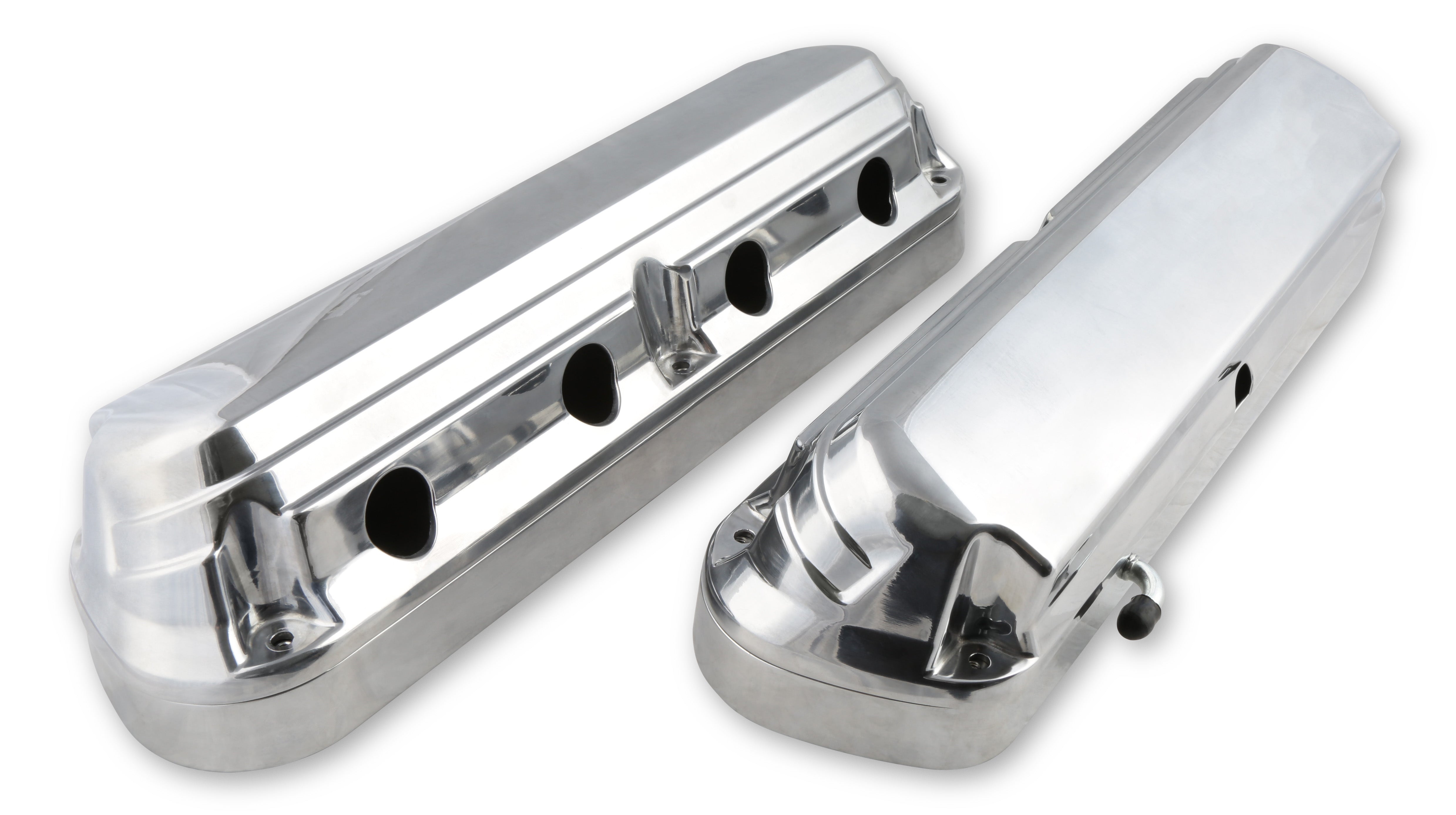 Holley 241-186 2-Piece Alm Valve Cover Set GM LS Pol. Finish Holley 241-186