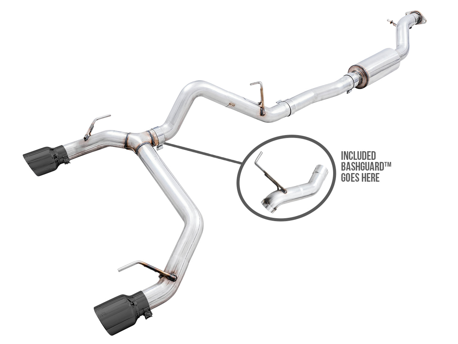 AWE Tuning 3015-33456 AWE 0FG Catback Exhaust for Ford Bronco with BashGuard™ - Dual 4.5"  Tips AWE Tuning 3015-33456