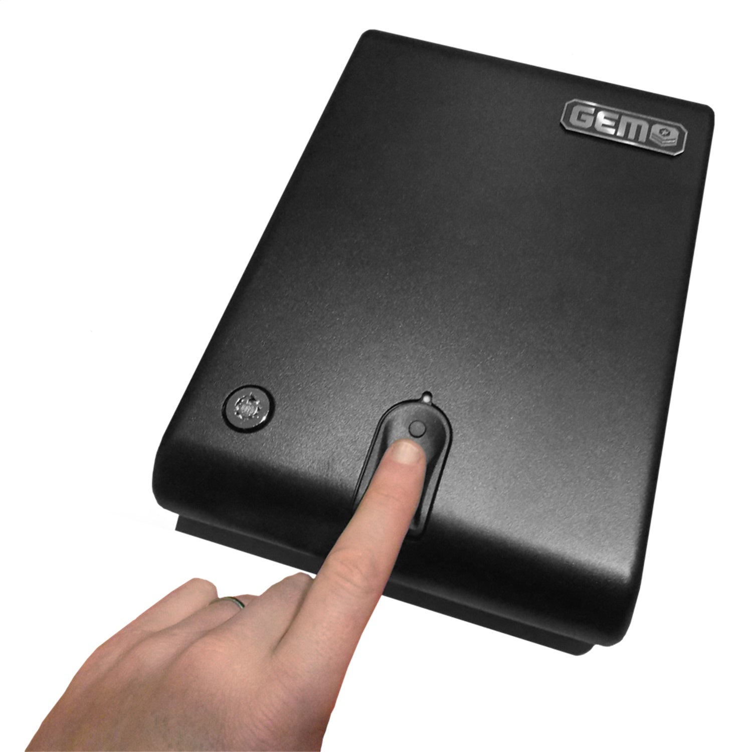 GEM TUBES 900000 Fingerprint Scanner Lock Box/Pistol Safe; 11in. L x 7.5in. W x 2in. H; Black; GEM TUBES 900000