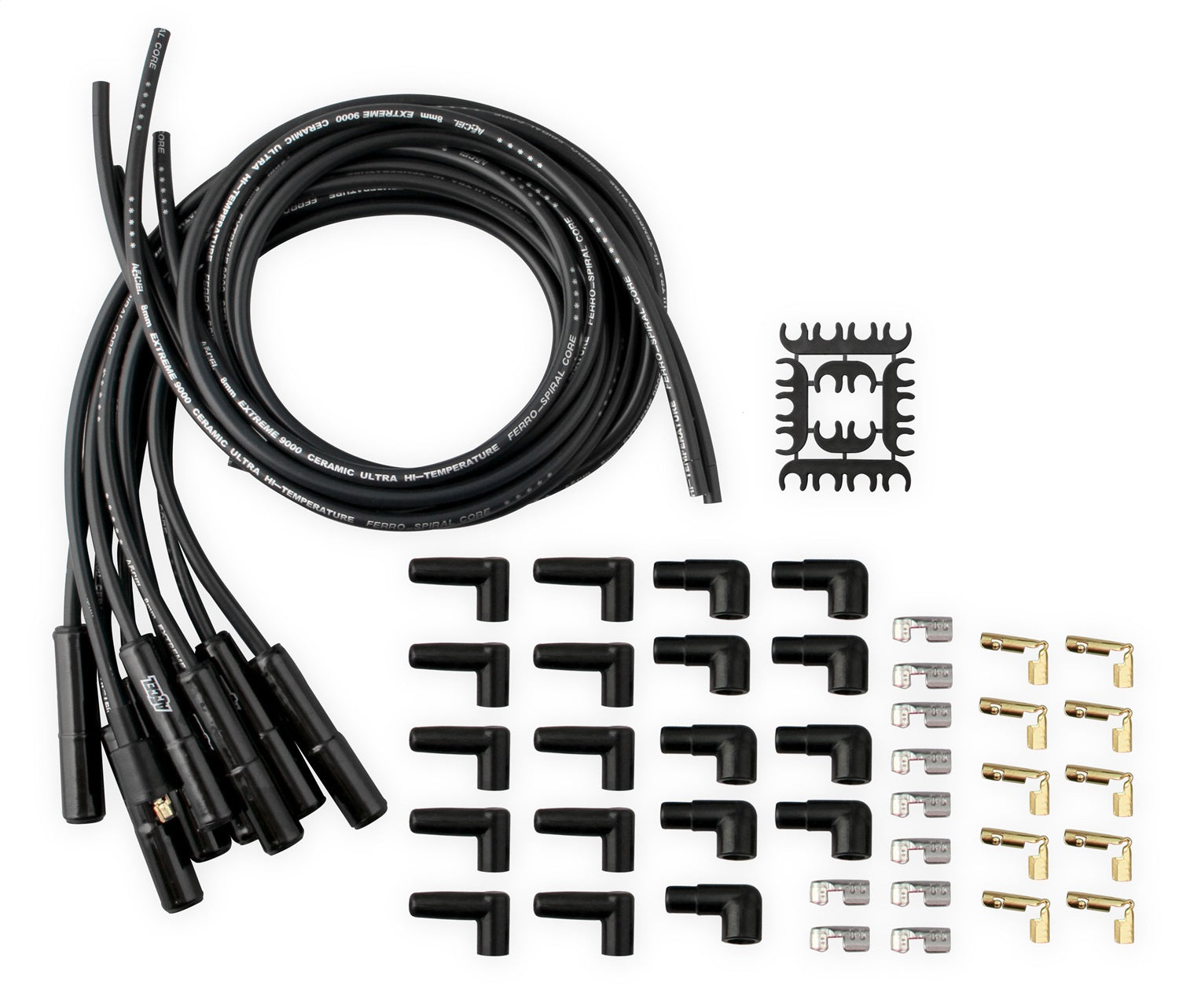 ACCEL 9000CK Extreme 9000 Black Ceramic Boot Spark Plug Wire Set ACCEL 9000CK