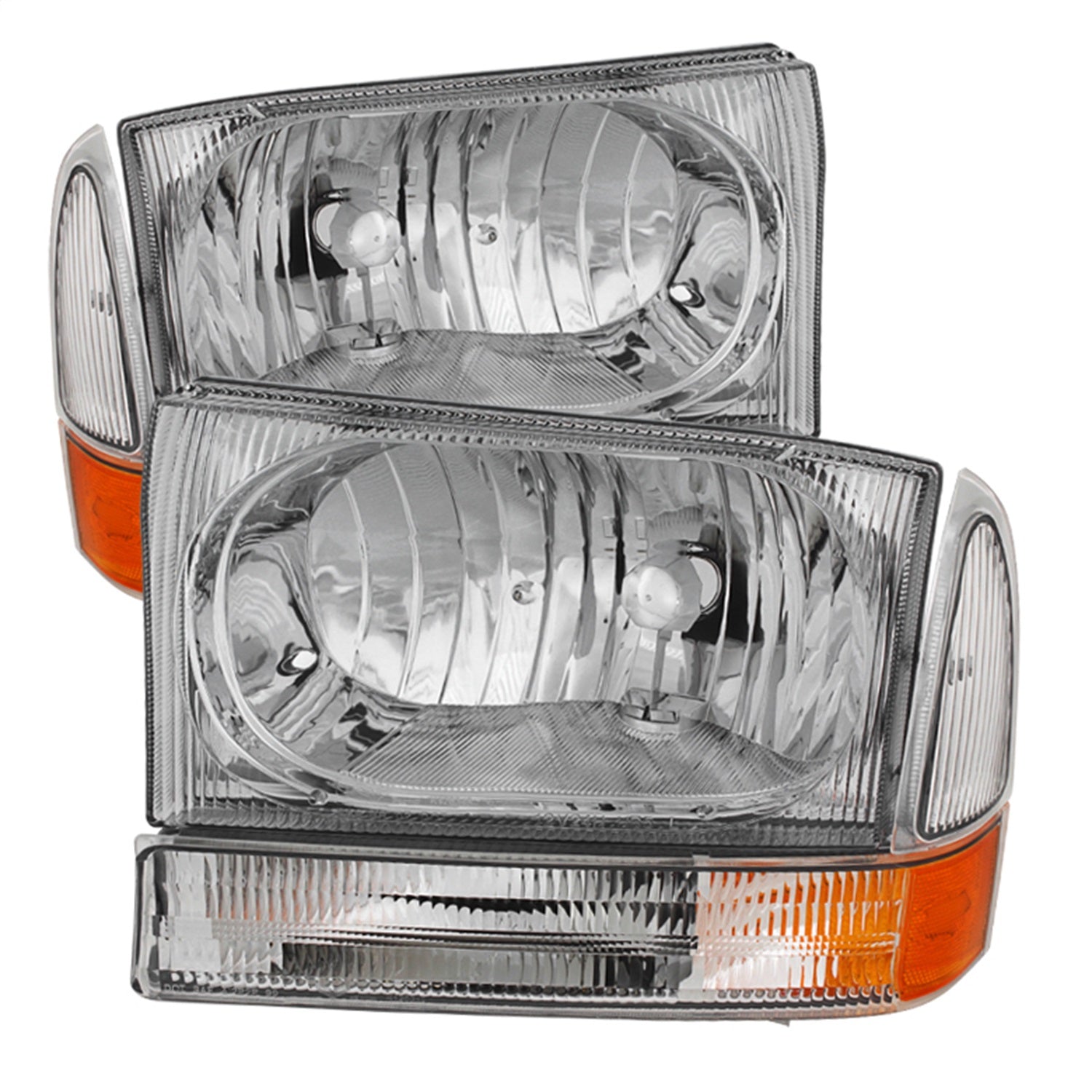 Spyder Auto 9025419 XTune Crystal Headlights/Bumper Lights; Chrome; Spyder Auto 9025419