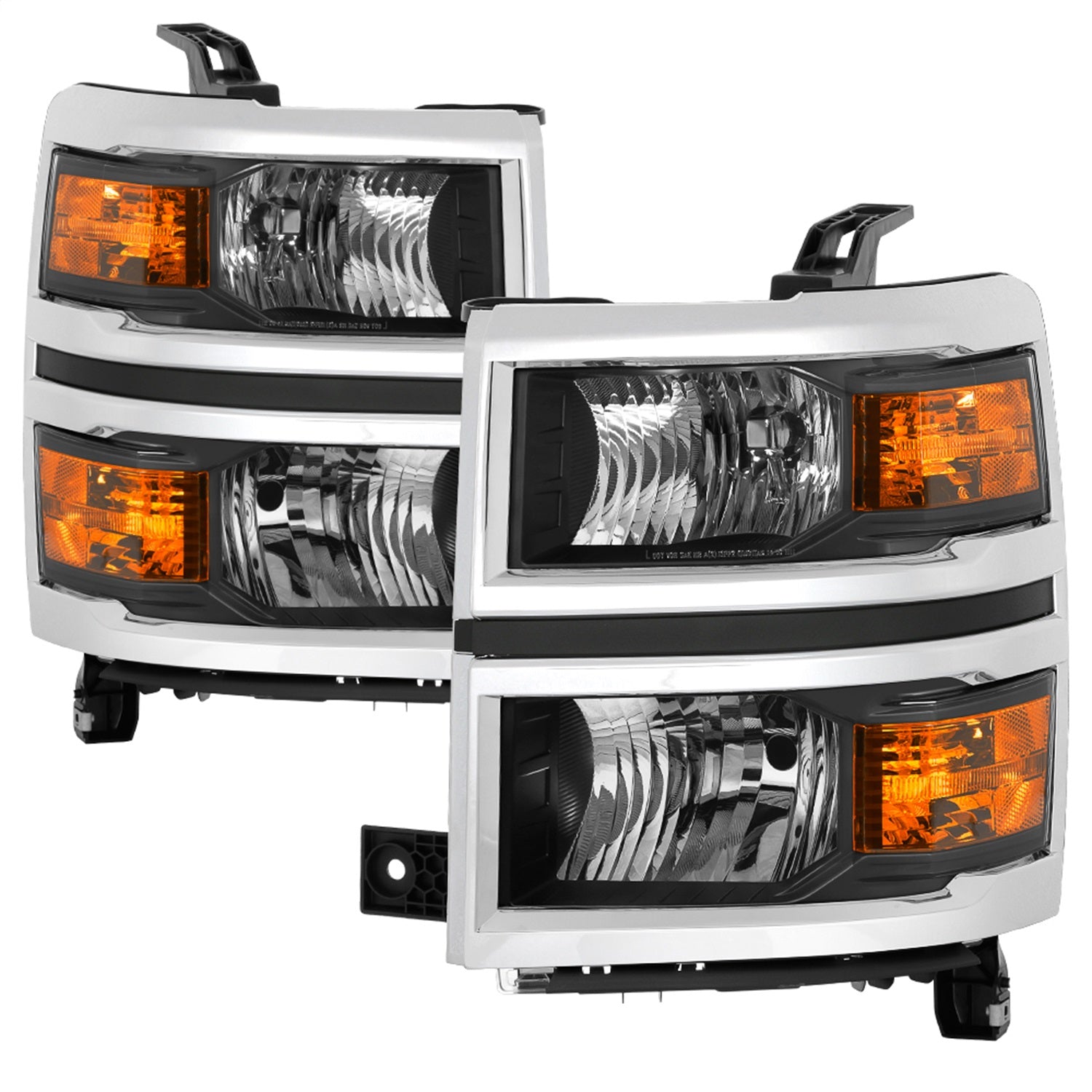 Spyder Auto 9042447 OEM Style Headlights; w/Chrome Trim; Black; Spyder Auto 9042447