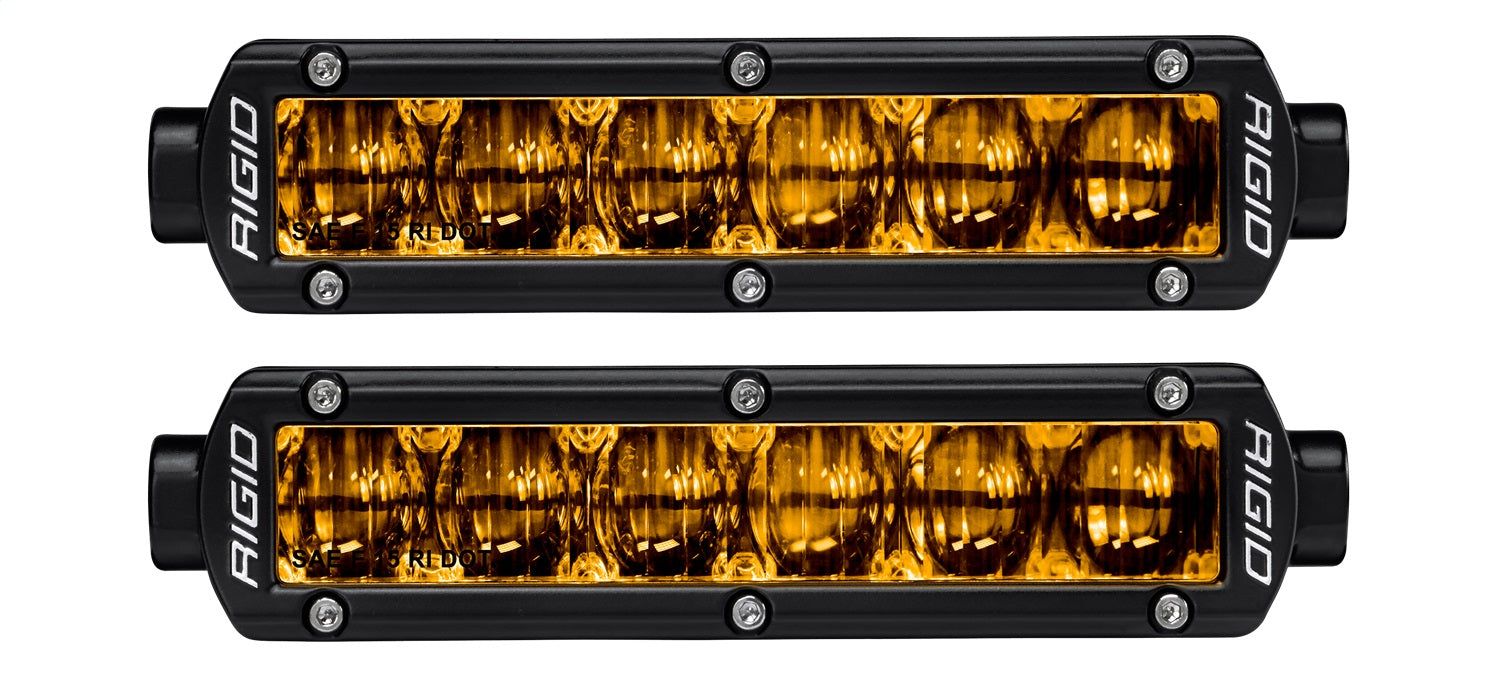 RIGID Industries 906704 SR-SERIES PRO DOT/SAE J583 6INCH FOG LIGHT SELECTIVE YELLOW SURFACE MOUNT ; PAIR RIGID Industries 906704