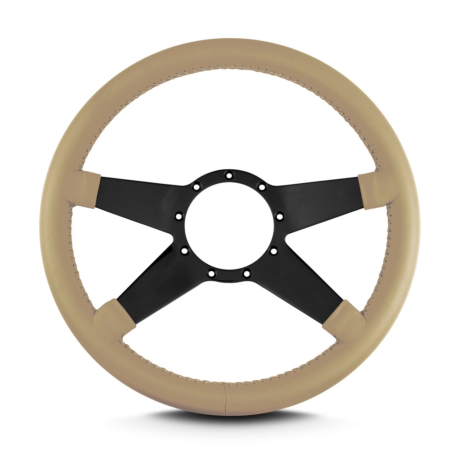 Lokar 91109 Lecarra Mark 9 Standard Steering Wheel; Tan; Black Spokes; 14 in. Standard Grip; Lokar 91109