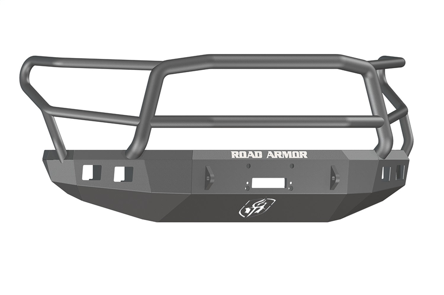 Road Armor 914R5B Stealth Winch Front Bumper; Lonestar Guard; Satin Black; Square Fog Light Holes; Road Armor 914R5B