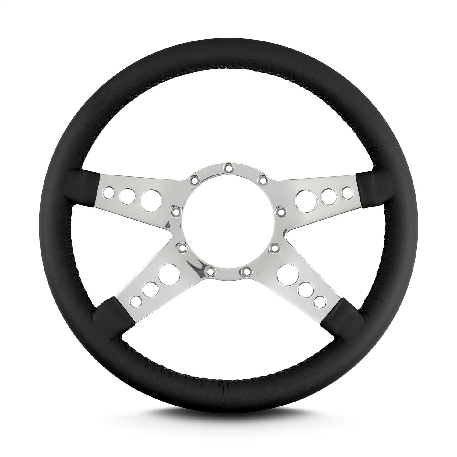 Lokar 92201 Lecarra Mark 9 GT Steering Wheel; Black; Polished Spokes; 14 in. Standard Grip; Lokar 92201