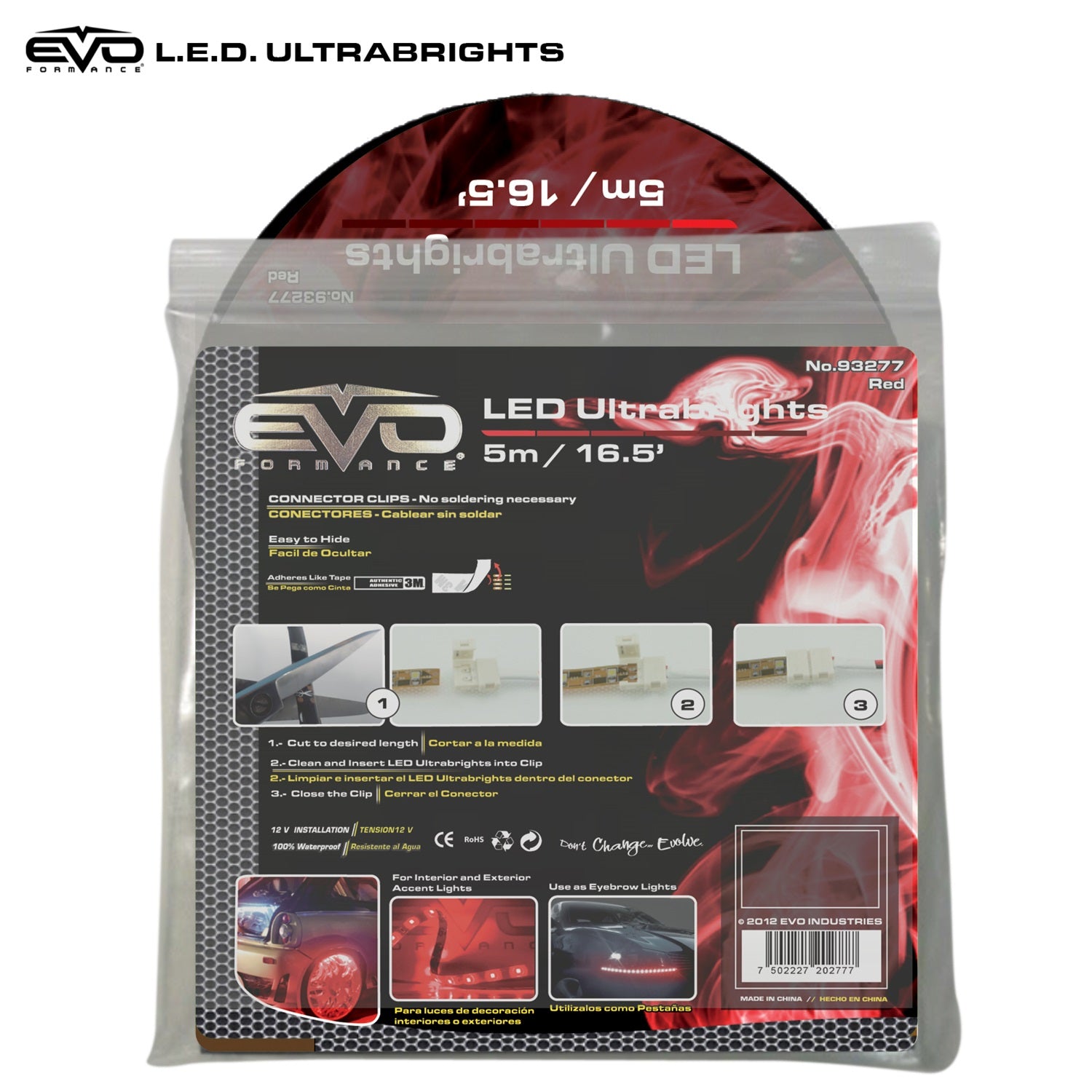CIPA 93277 EVO Formance LED Ultrabrights Universal Light Strip; 5M; Red; CIPA 93277