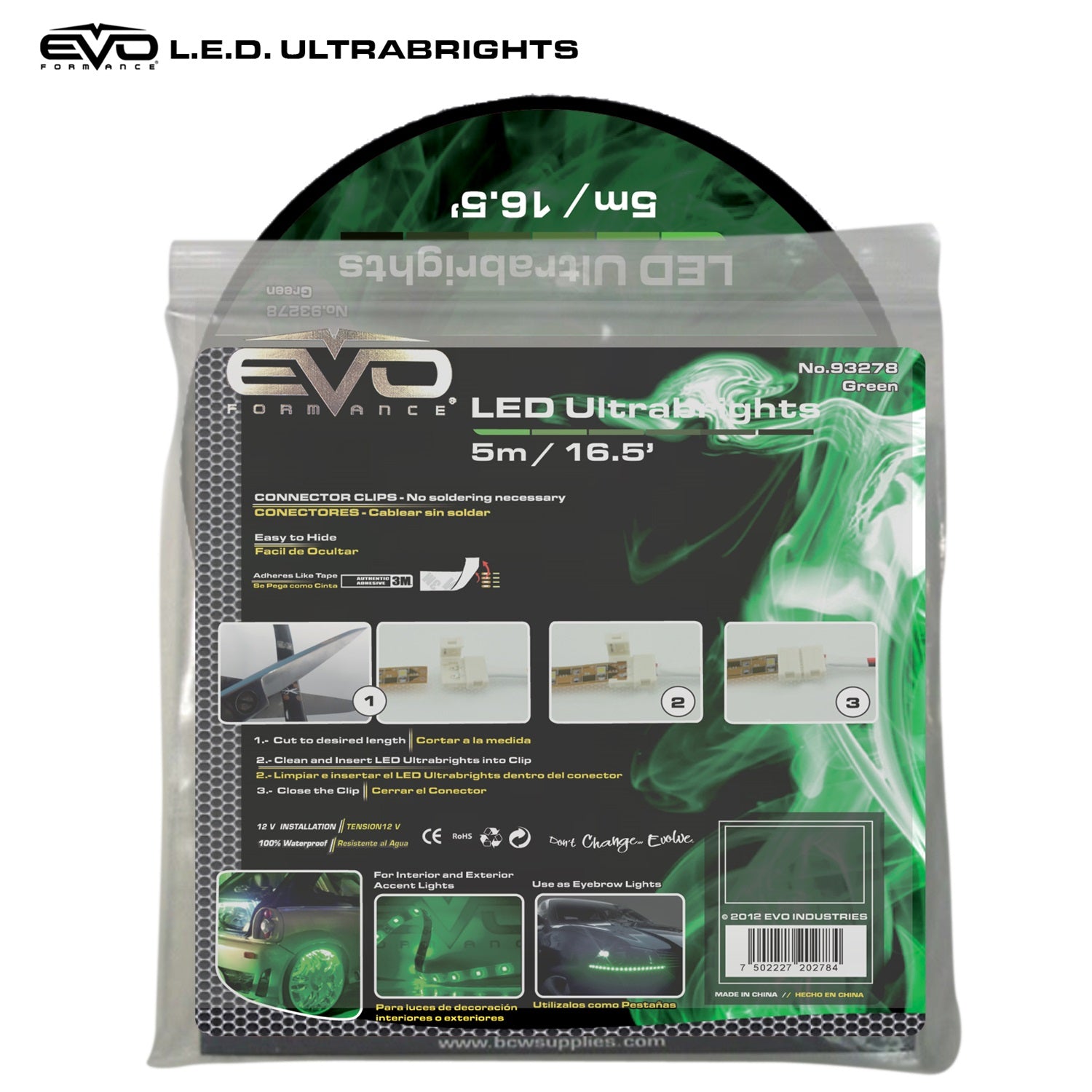 CIPA 93278 EVO Formance LED Ultrabrights Universal Light Strip; 5M; Green; CIPA 93278