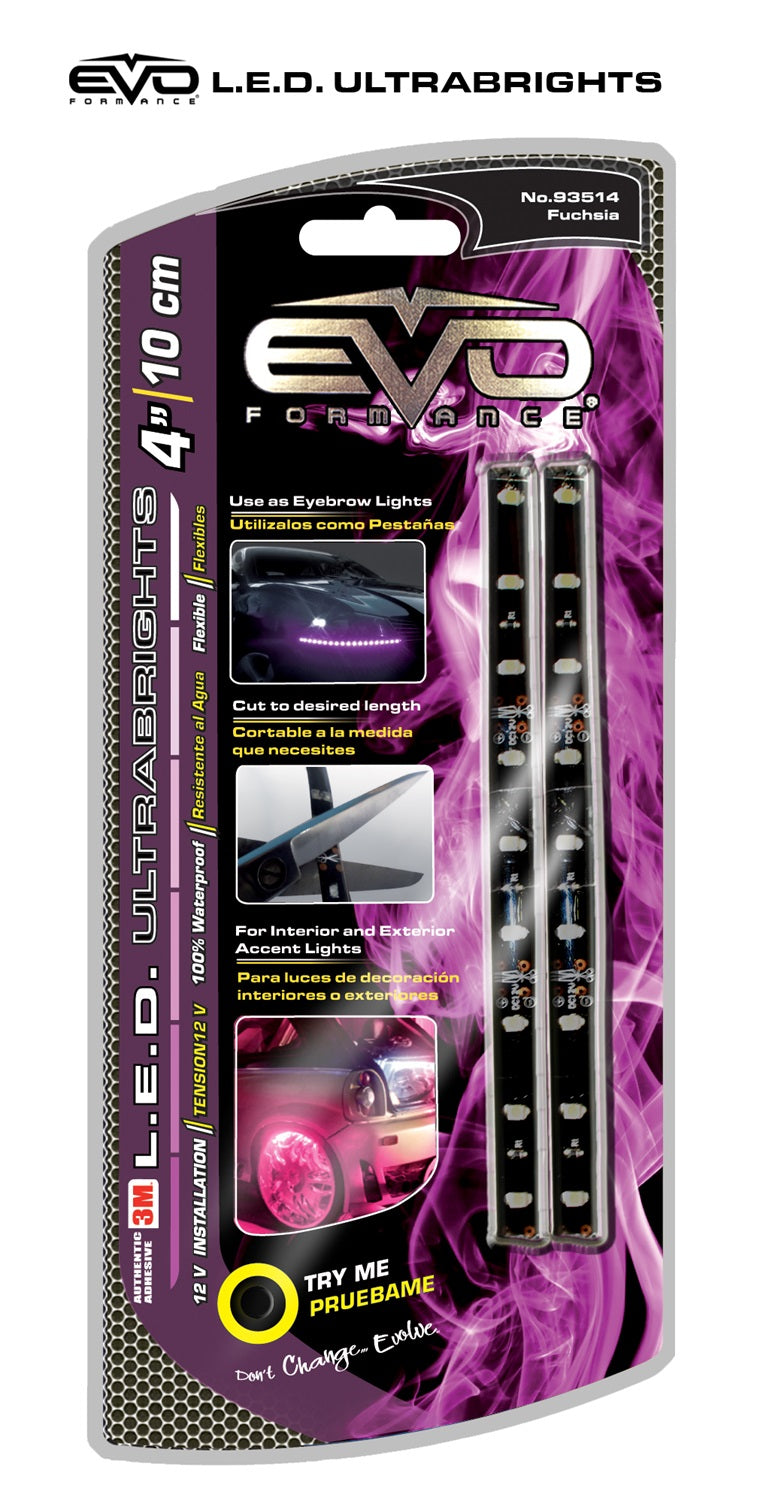 CIPA 93514 EVO Formance LED Ultrabrights Universal Light Strip; 4 in.; Fuchsia; CIPA 93514