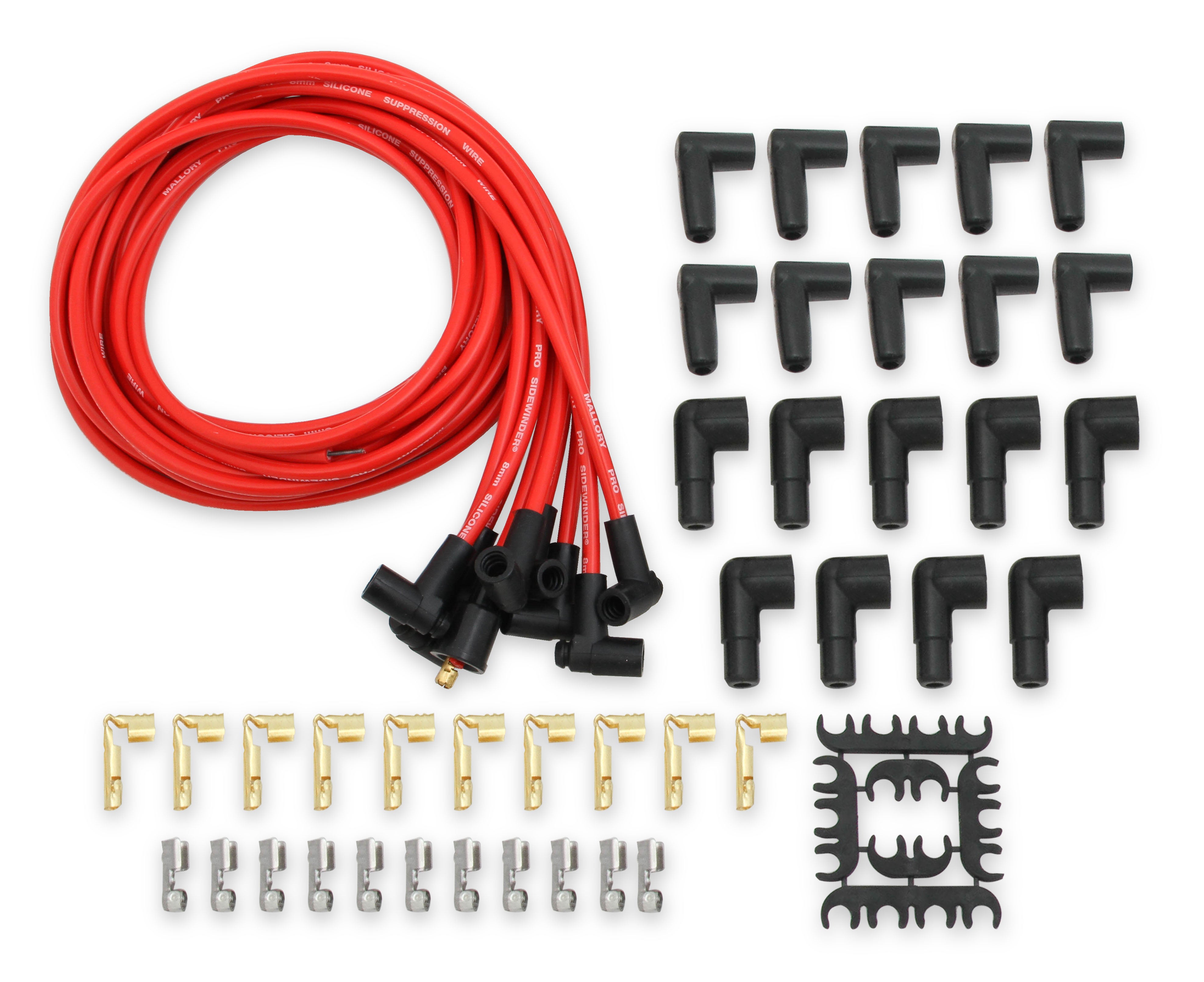 Mallory Pro Sidewinder plug wires are a premium, universal 8mm wire set.