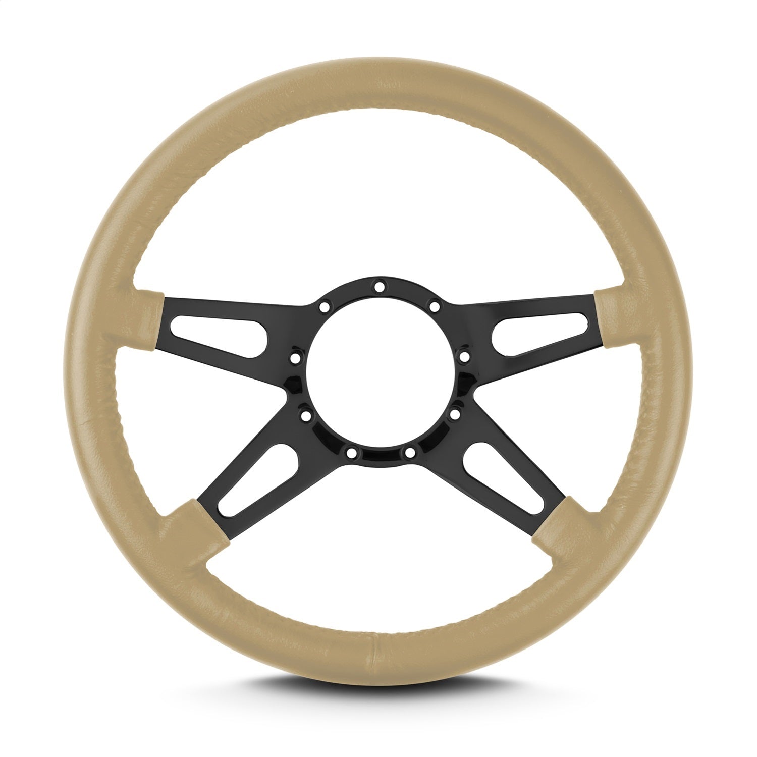 Lokar 94109 Lecarra Mark 9 Supreme Steering Wheel; Tan; Black Spokes; 14 in. Standard Grip; Lokar 94109