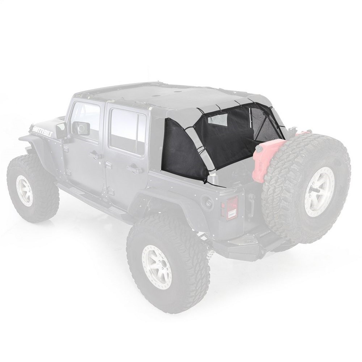 Cloak Extended Mesh Top; Cloak Sides And Rear; Black Mesh; Smittybilt 95501