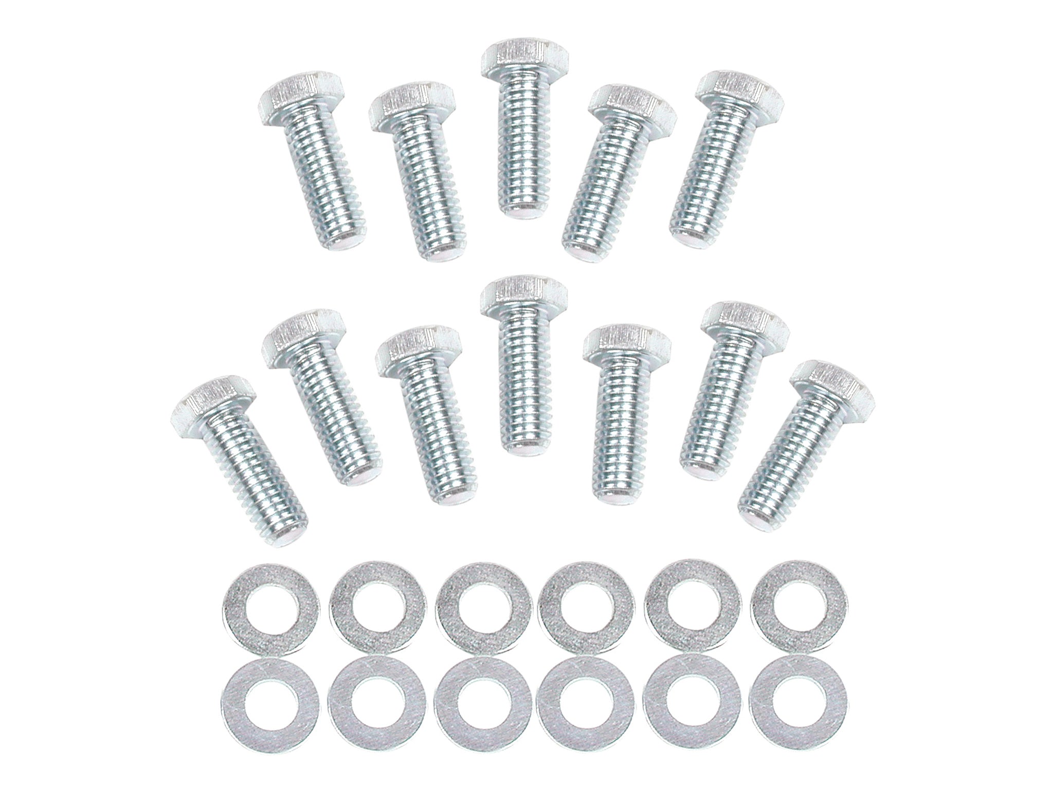 Mr Gasket 955G Intake Manifold Bolts; Grade 5; 3/8 in. -16 x 1 in.; 12 pc. w/Flat Washers; Mr Gasket 955G