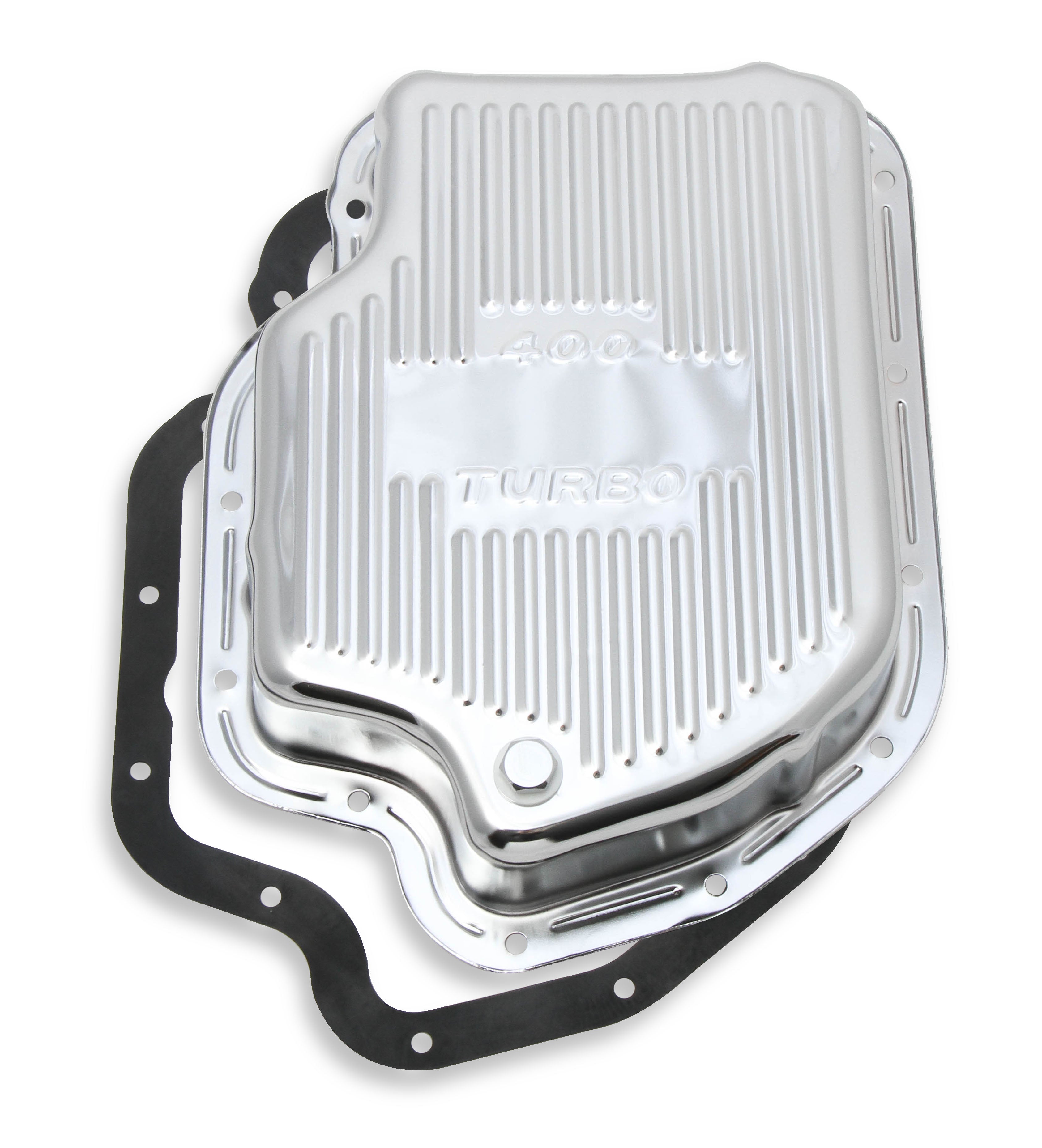 Fits GM TH400. Deep pan 1-1/2 quart extra capacity. Finned design.
