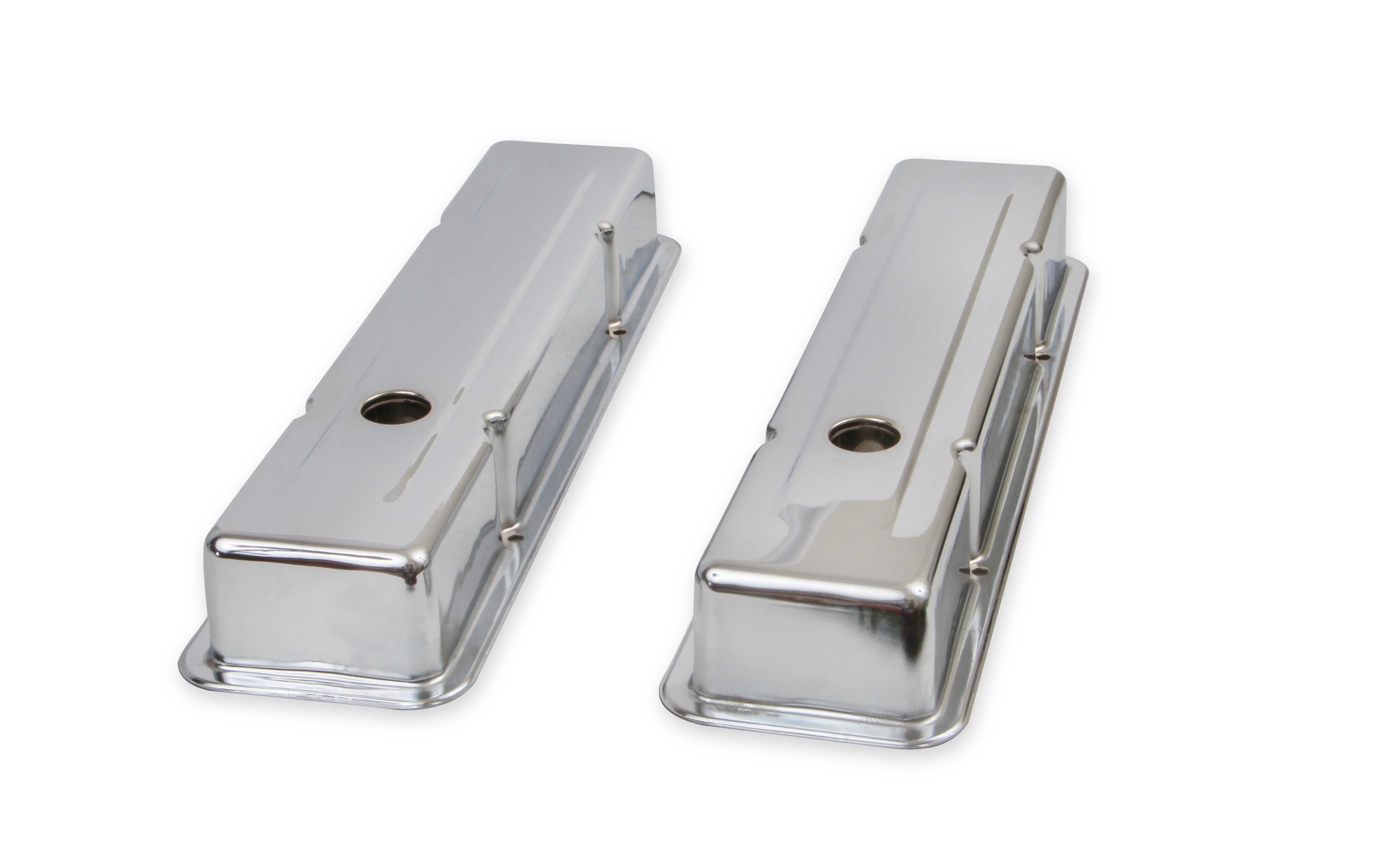 Mr Gasket 9800 Valve Cover; Flat Smooth Top w/Internal Baffles; Short Style; OEM Height; Pair; Mr Gasket 9800