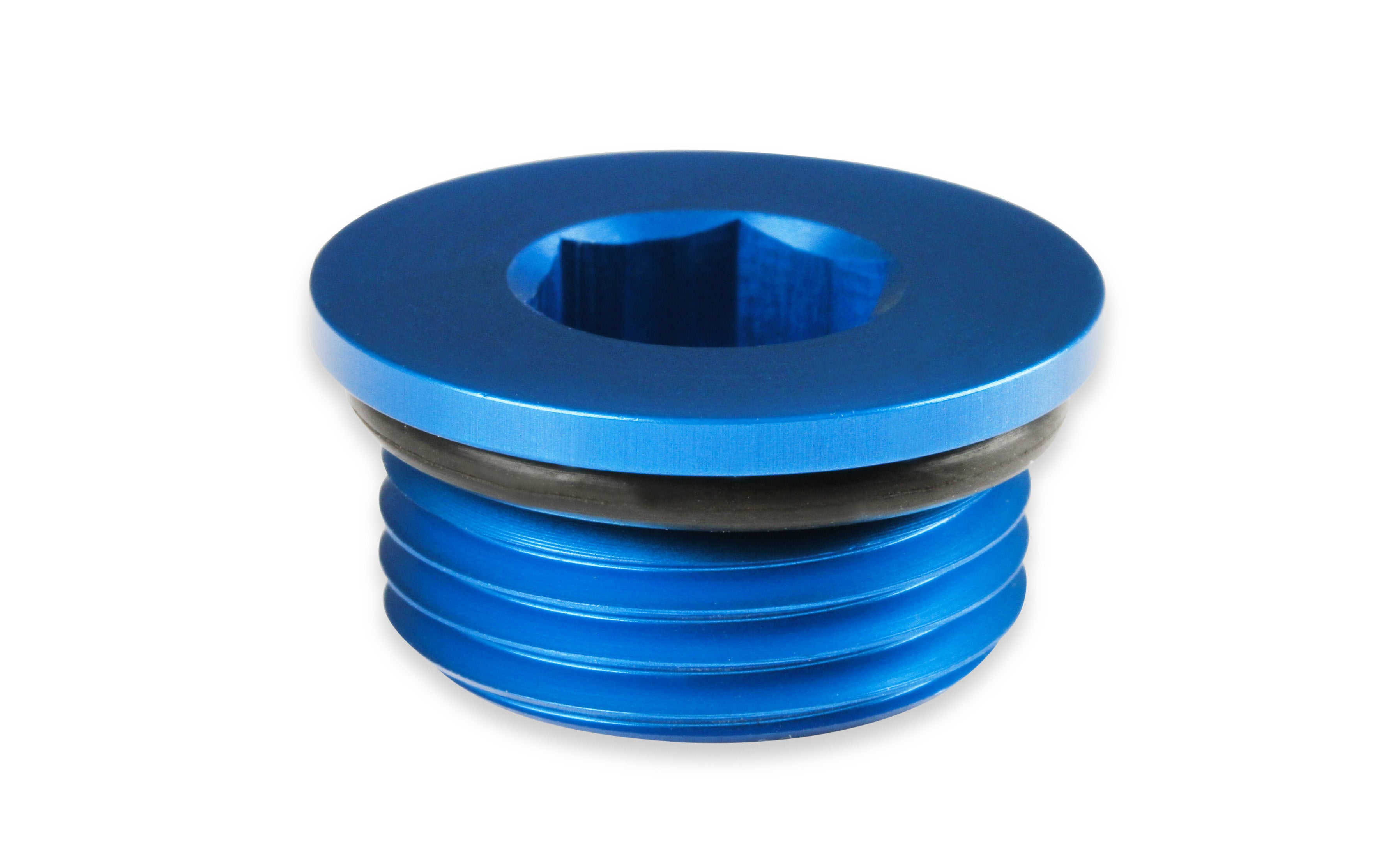 -10 AN Port Plug w/ O-Ring Seal, Blue Anodized Aluminum