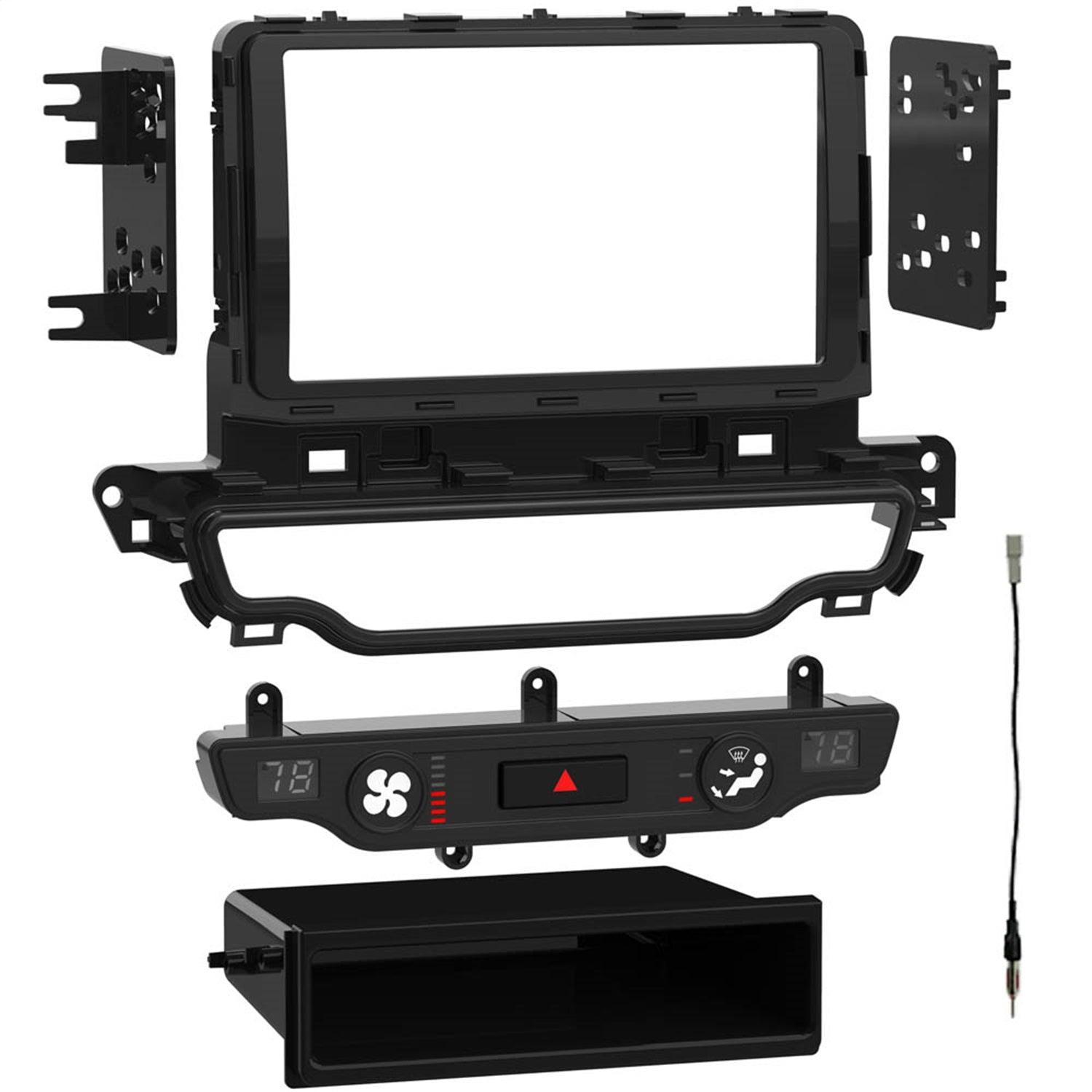 Metra Electronics 99-7382HG Radio Installation Kit; ISO DIN Radio Provision; w/Pocket; w/o NAV; Metra Electronics 99-7382HG