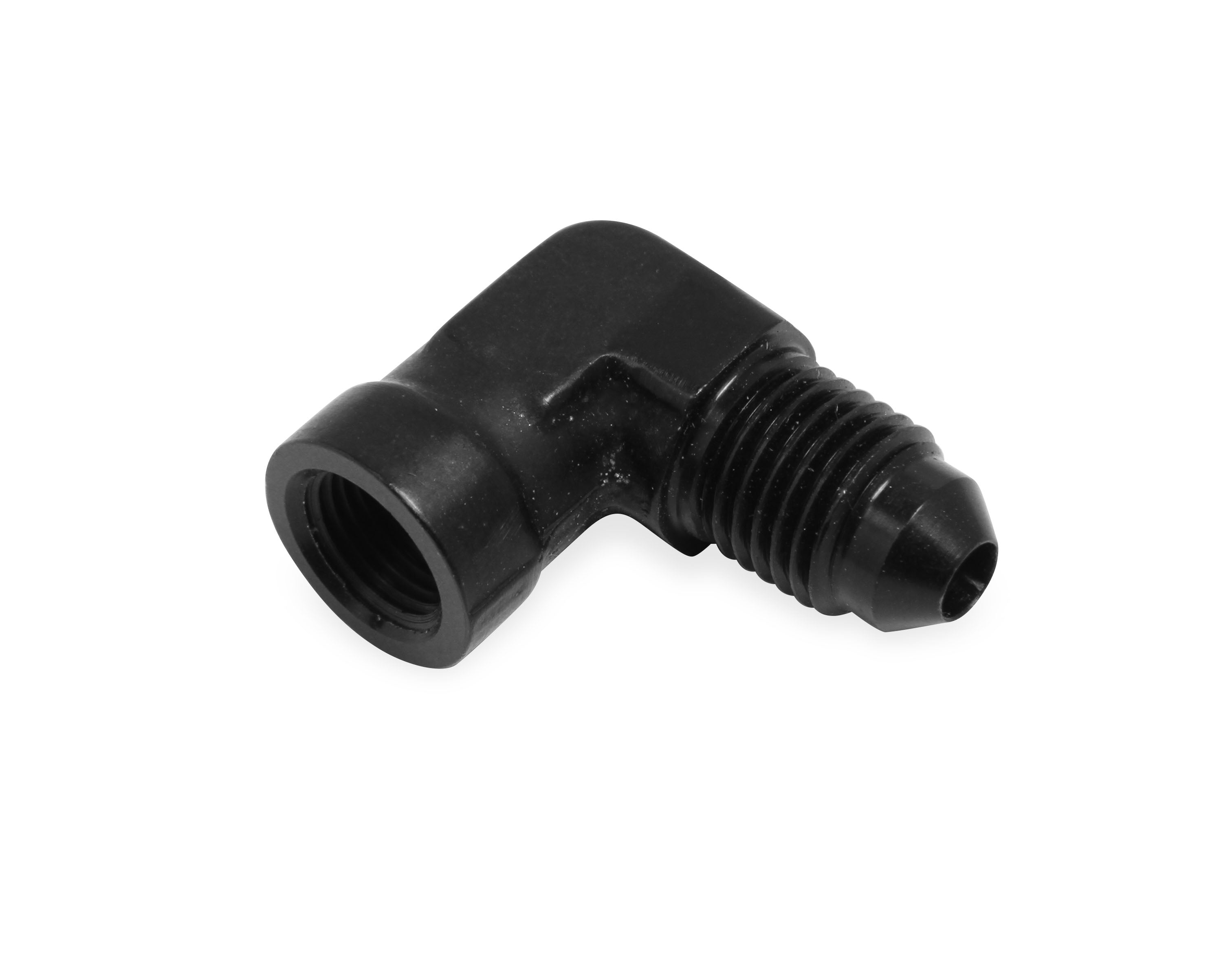 -4AN Male to 1/8" NPT Female – 90-Degree, Aluminum