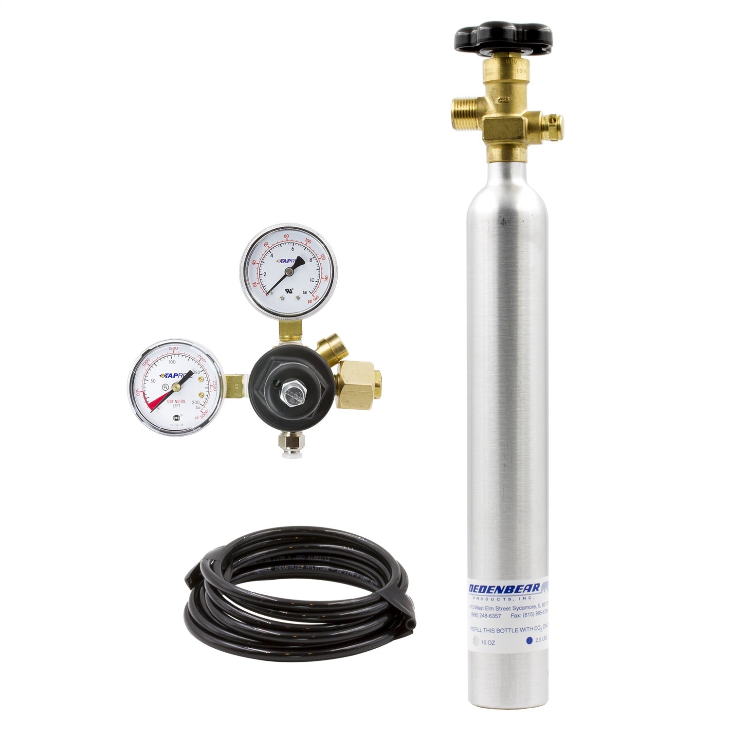 Dedenbear AB10K CO2 BOTTLE KIT; COMPLETE KIT INCLUDES 10 OUNCE BOTTLE; VALVE; REGULATOR/TUBING Dedenbear AB10K