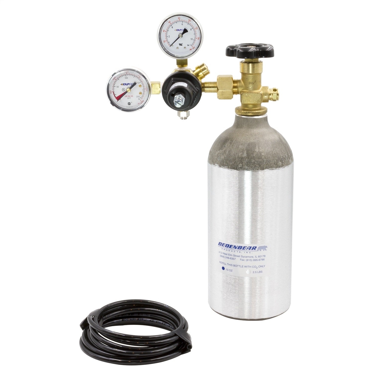 Dedenbear AB25K CO2 BOTTLE KIT; COMPLETE KIT INCLUDES 2.5 LB. BOTTLE; VALVE; REGULATOR/TUBING Dedenbear AB25K