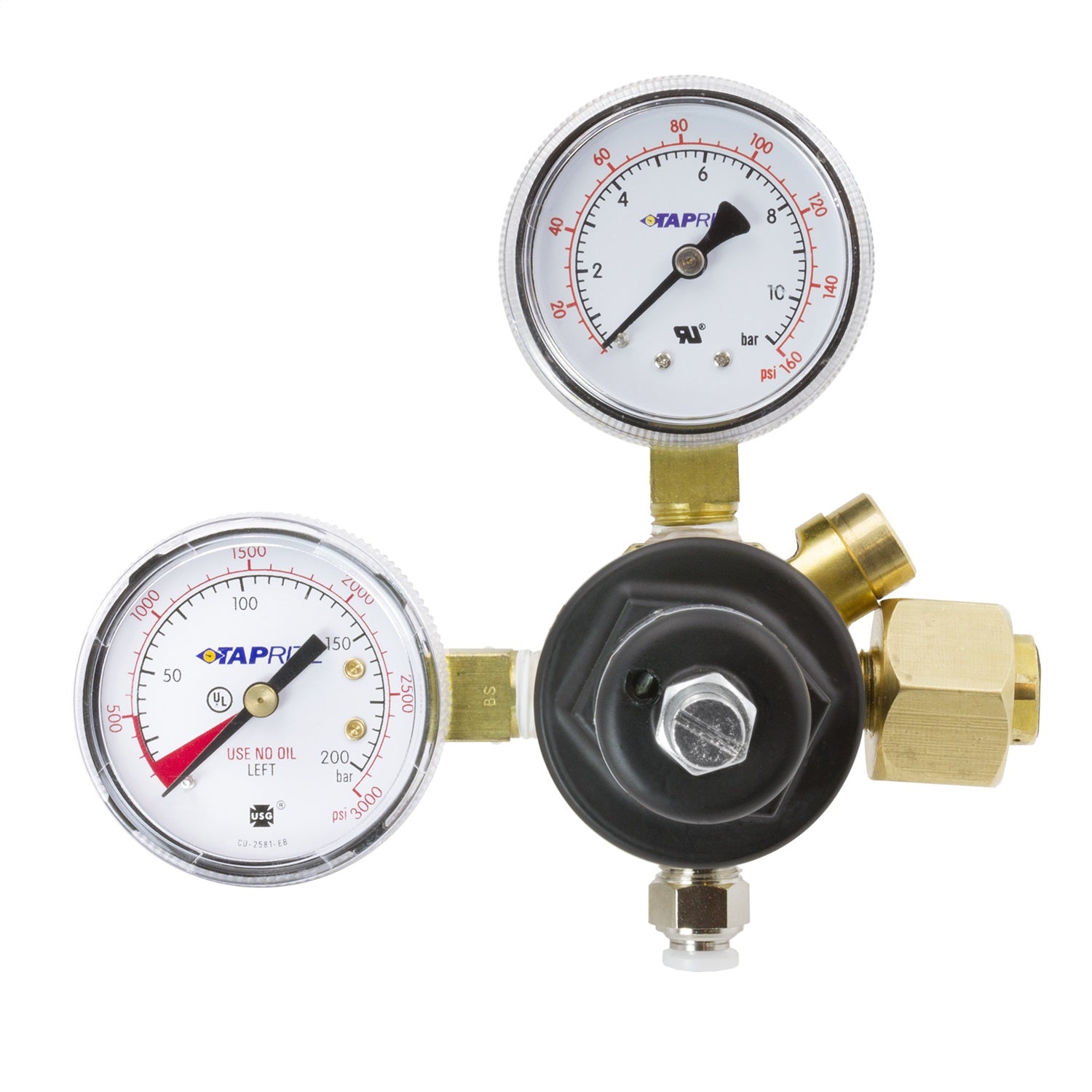 Dedenbear ABR CO2 BOTTLE REGULATOR ONLY; ADJUSTABLE; DUAL GAUGES Dedenbear ABR