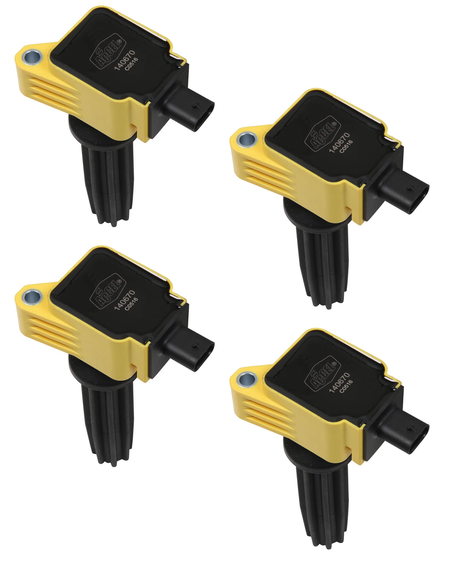 ACCEL 140670-4 Coil - Ford 2.0L/2.3L EcoBoost 4pk - Yellow ACCEL 140670-4