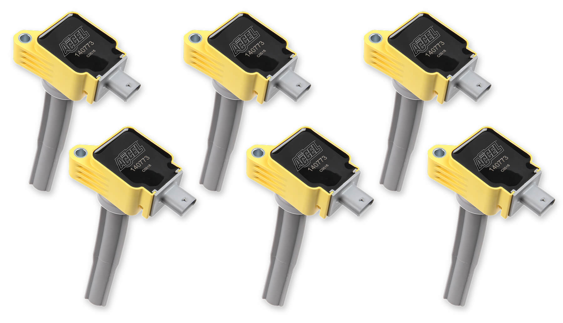 ACCEL 140773-6 Coil - Ford 2.7L V6 EcoBoost 6pk - Yellow ACCEL 140773-6