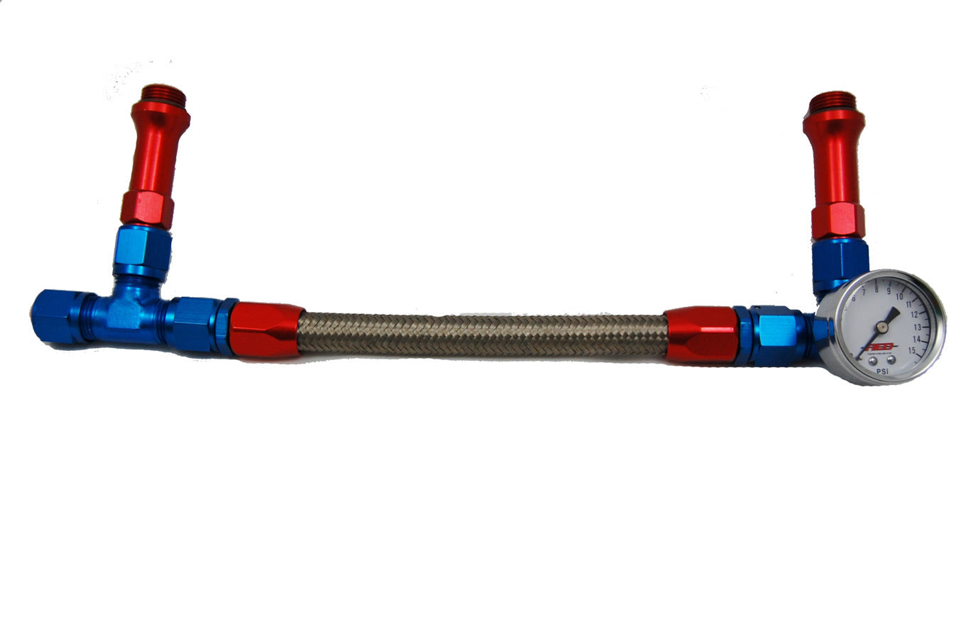 Advanced Engine Design 6096 Holley #6 Braided Fuel Line w/Gauge Advanced Engine Design 6096