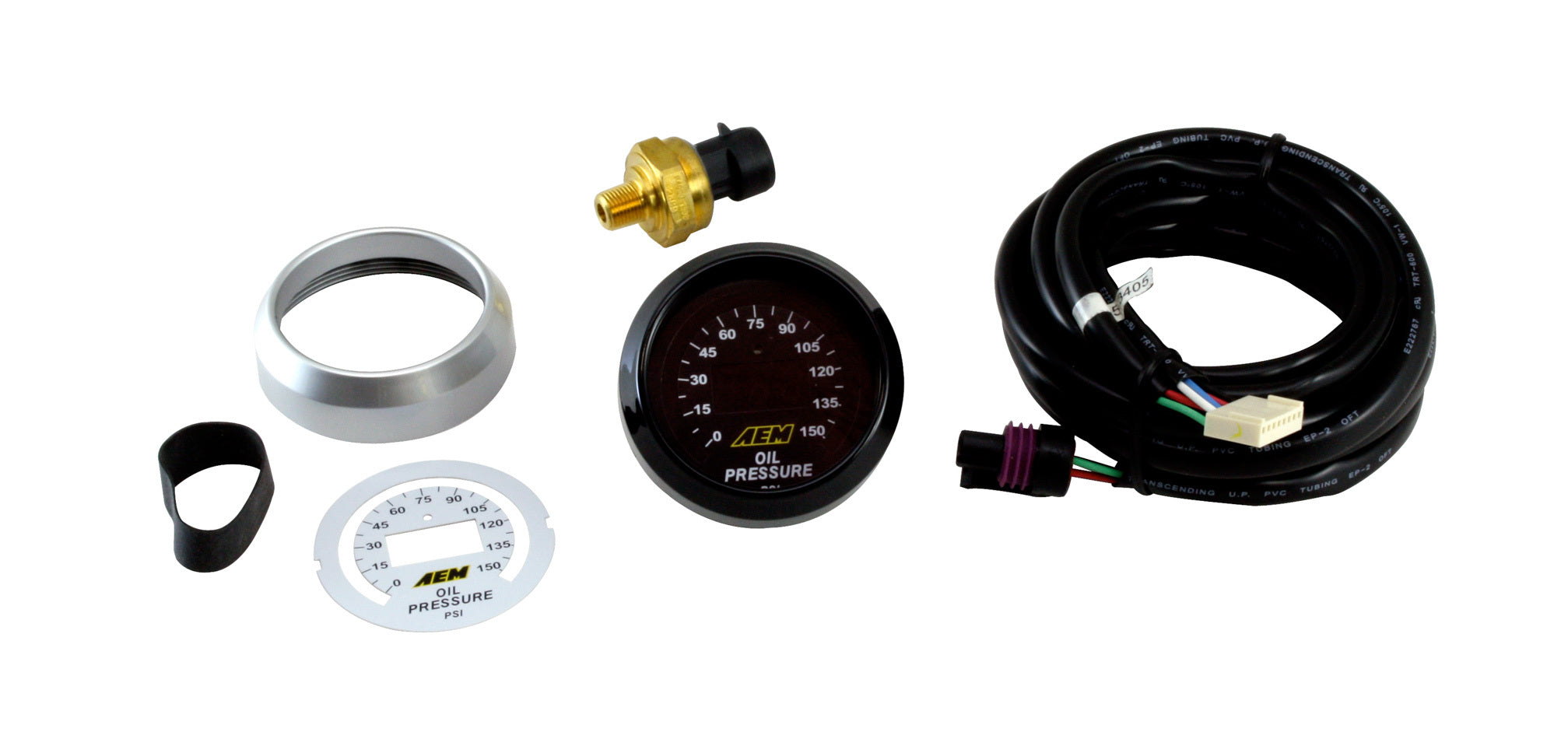 AEM Electronics 30-4407 0-150 PSI - Interchangeable bezels and face included AEM Electronics 30-4407
