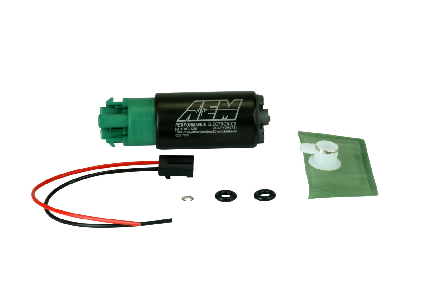 AEM Electronics 50-1215 65mm Body w/Hooks - Offset Inlet/340LPH@40psi/Not application specific AEM Electronics 50-1215
